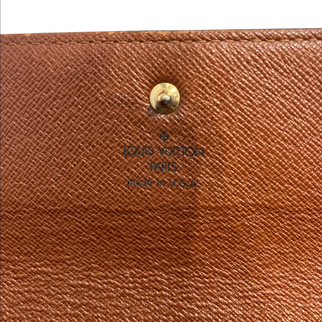 LOUIS VUITTON/Trifold Wallet/Monogram/Leather/BRW/sarah wallet view 5