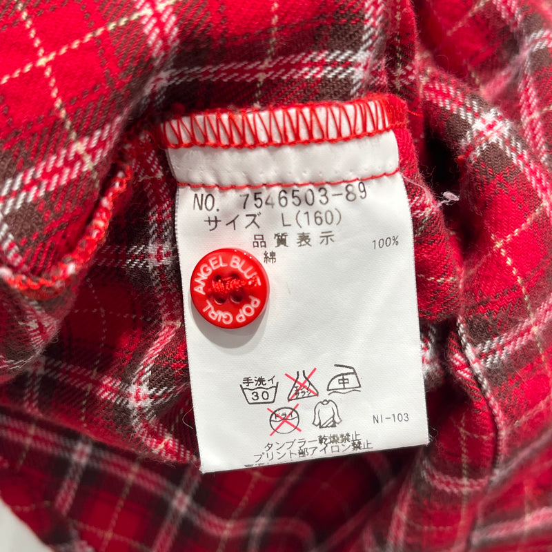 Angel Blue/Blouse/XS/Plaid/Cotton/RED/DELIVERY PATCHES