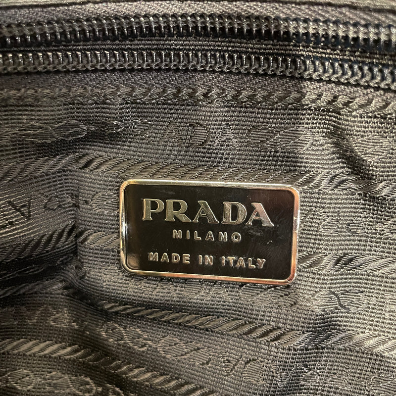 PRADA/Hand Bag/Leather/BLK/WOOL HANDBAG