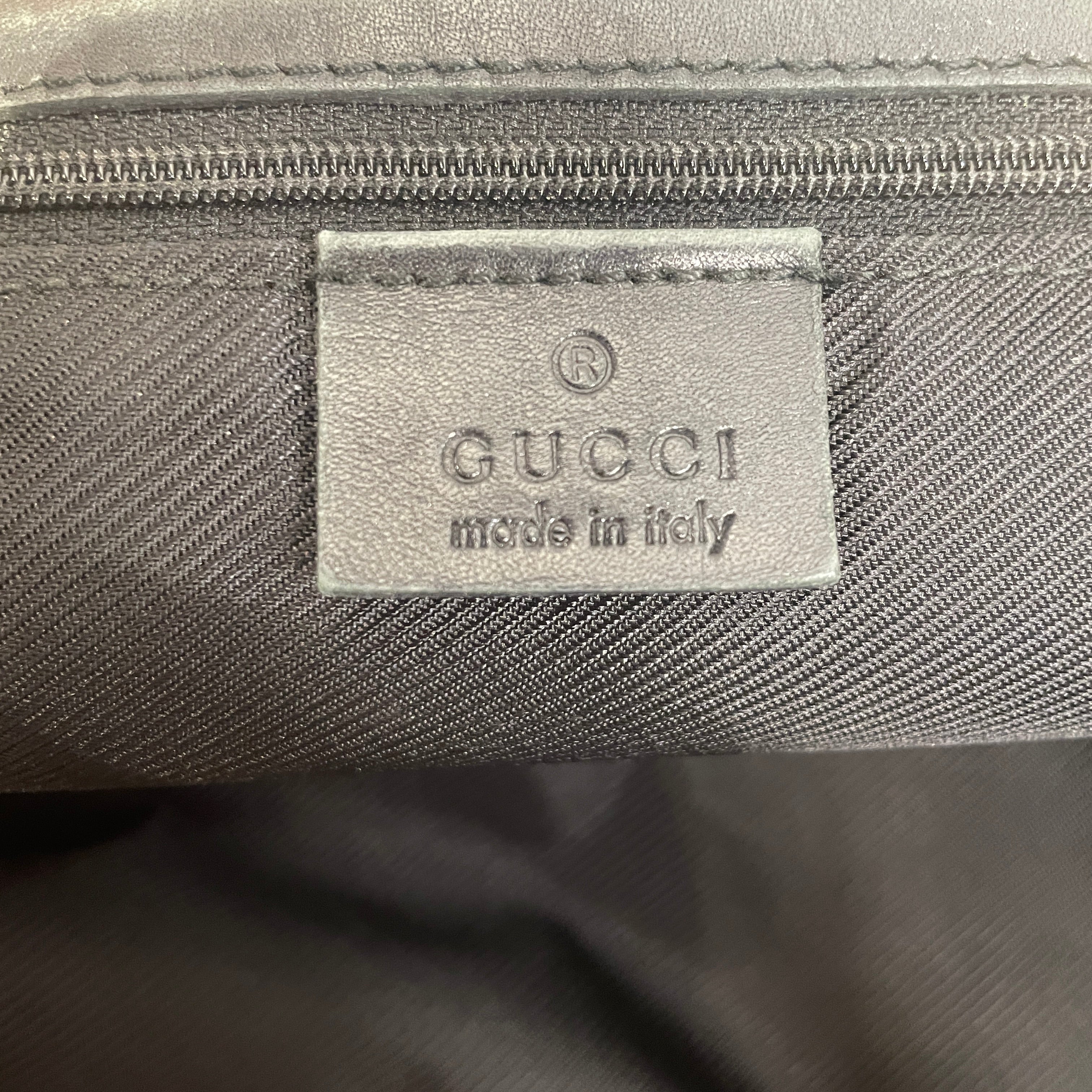 GUCCI/Hand Bag/Monogram/NVY/GG Monogram Tote w lthr trim view 4