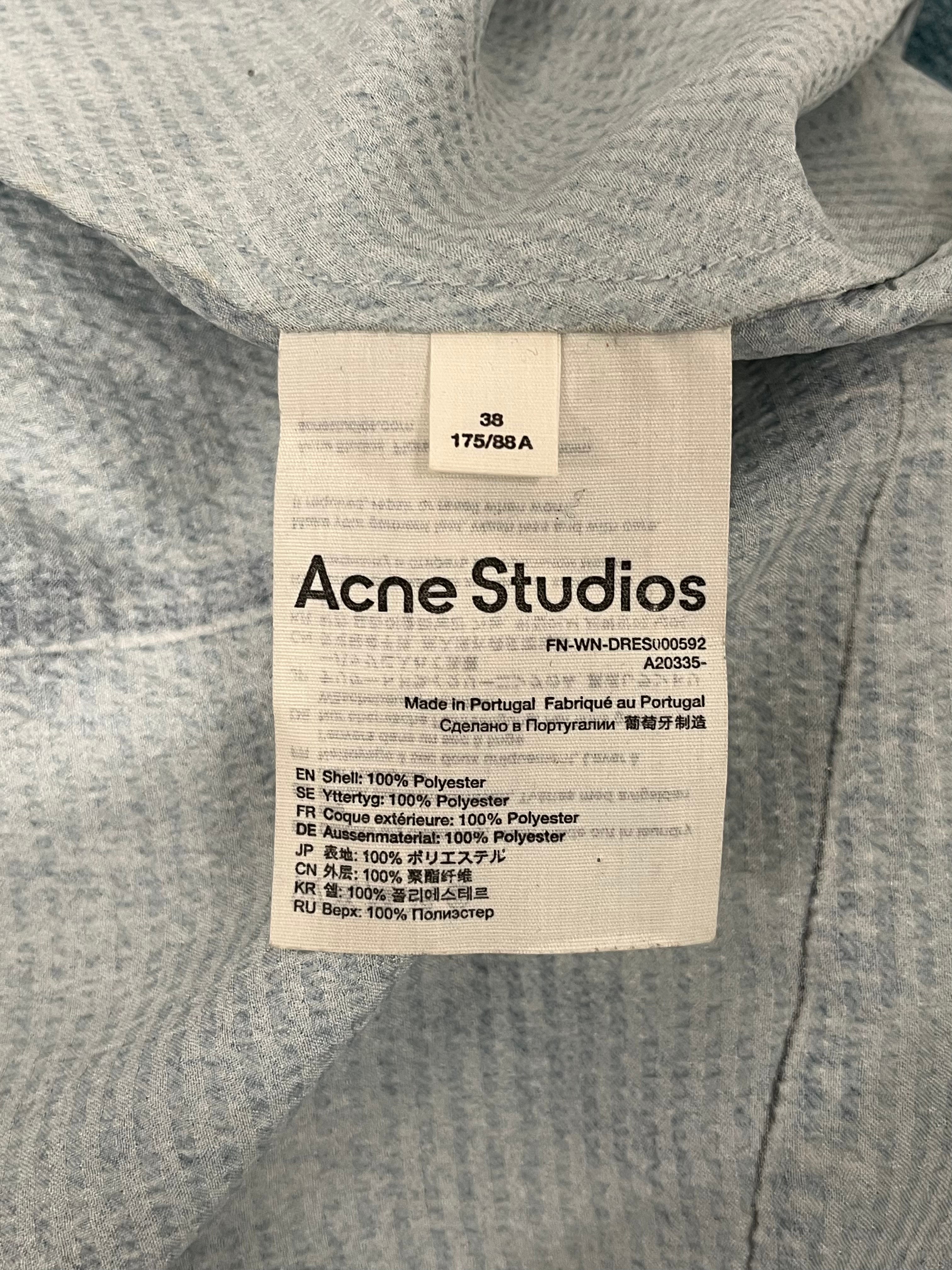 ACNE STUDIOS/SL Dress/38/All Over Print/Polyester/BLU/Midi Length/denim printed slip dress view 4