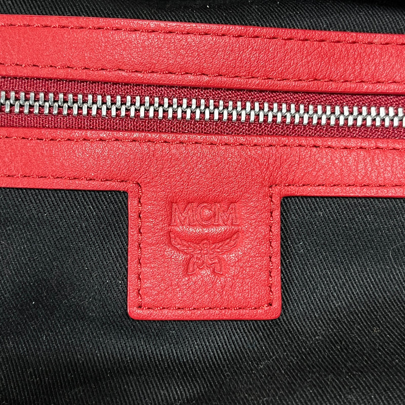 MCM/Hand Bag/Monogram/Leather/BLK/Black/Red