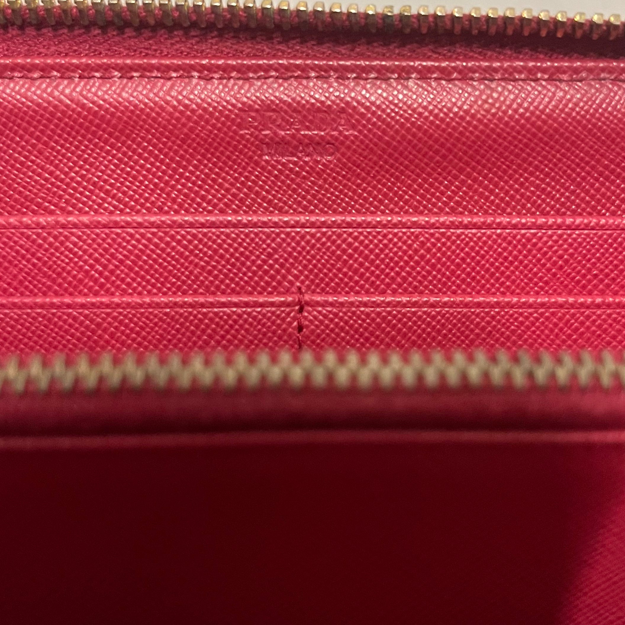 PRADA/Long Wallet/Leather/PNK/saffiano view 5