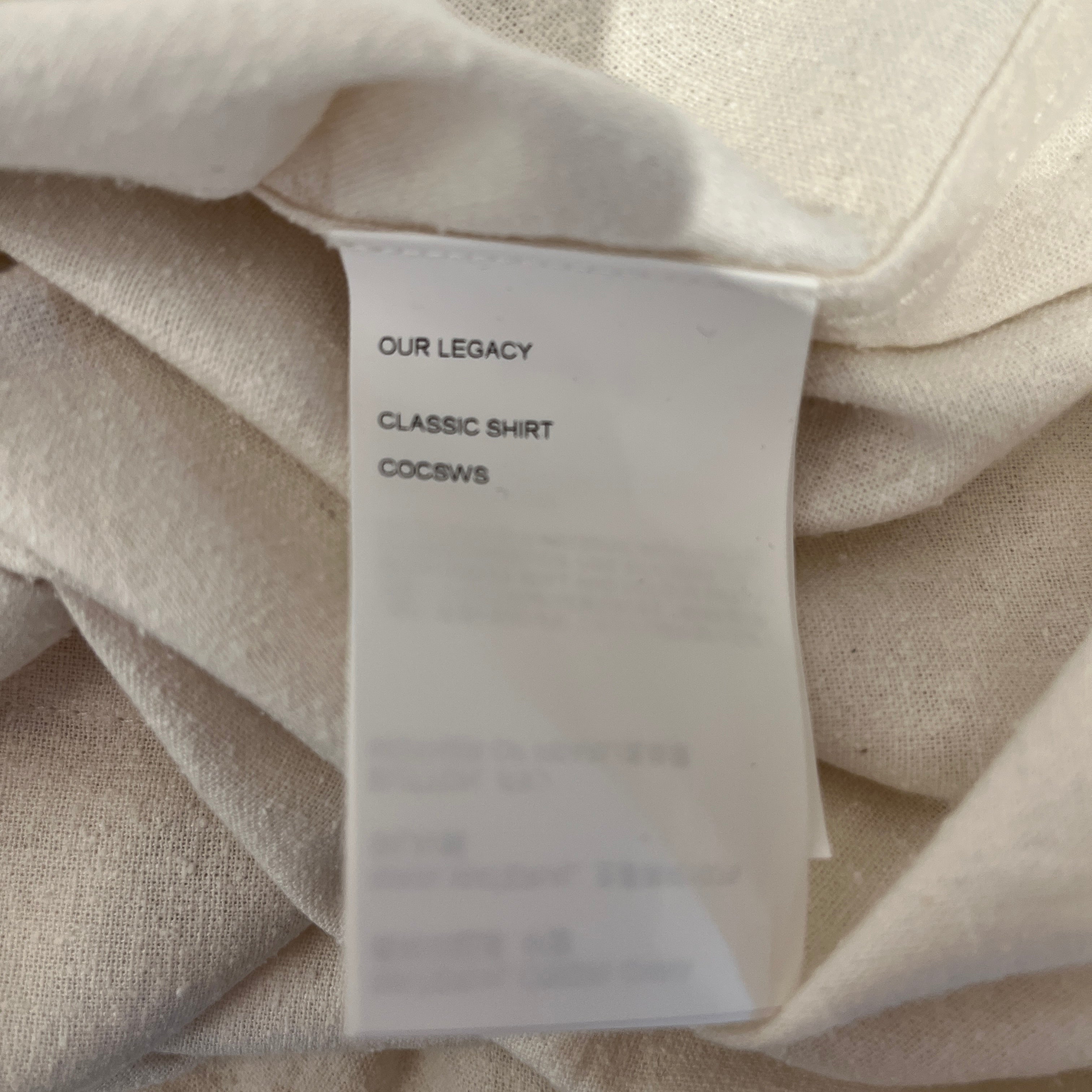 OUR LEGACY/LS Shirt/48/Linen/CRM/pilling design view 3