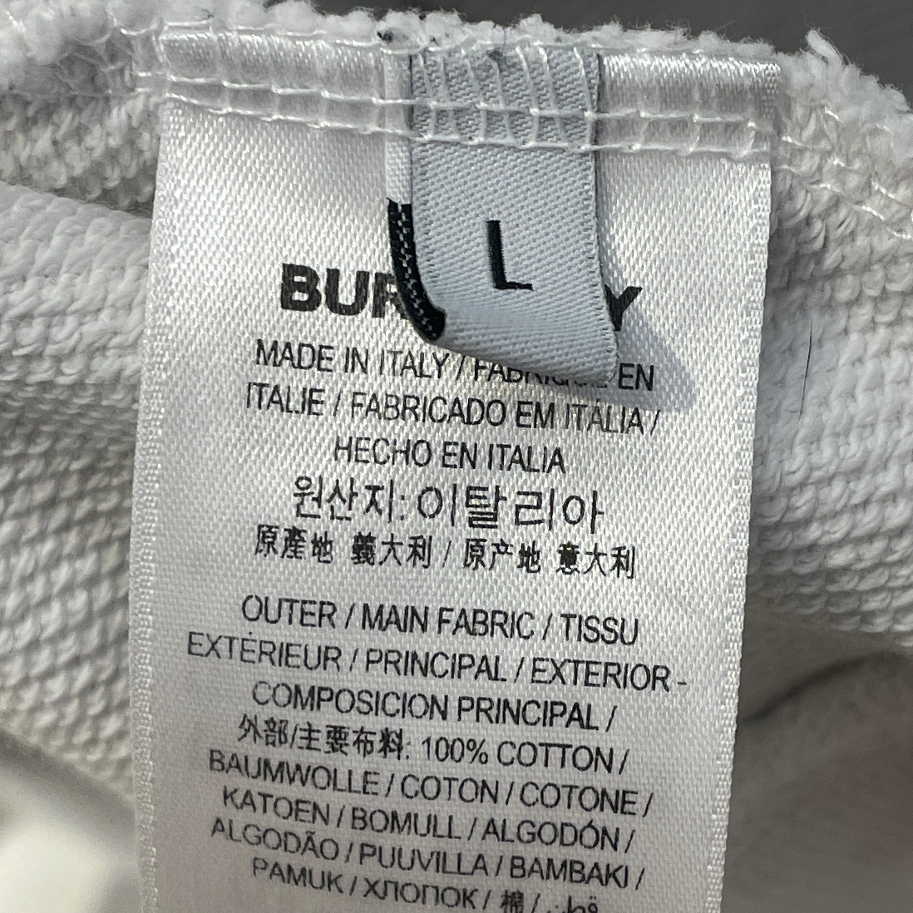 BURBERRY/Hoodie/L/Graphic/Cotton/WHT/Horseferry Logo view 3