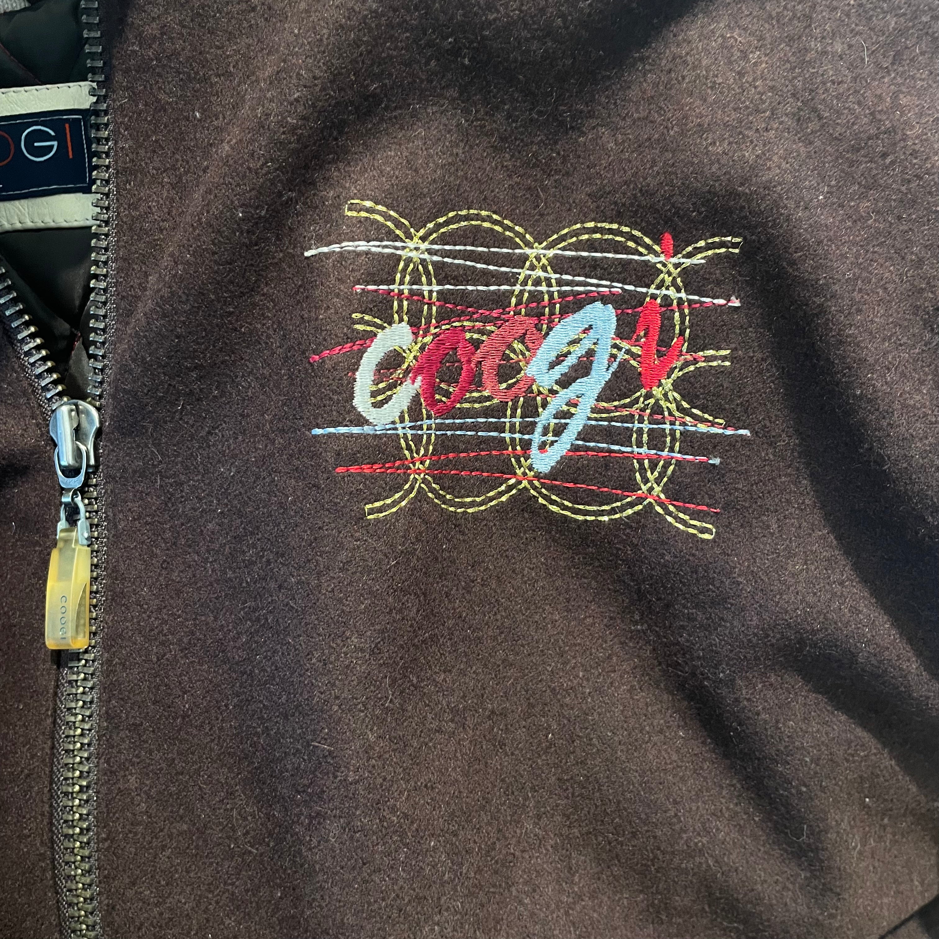 COOGI/Leather Jkt/XXXL/Wool/BRW/varsity/backhit view 6