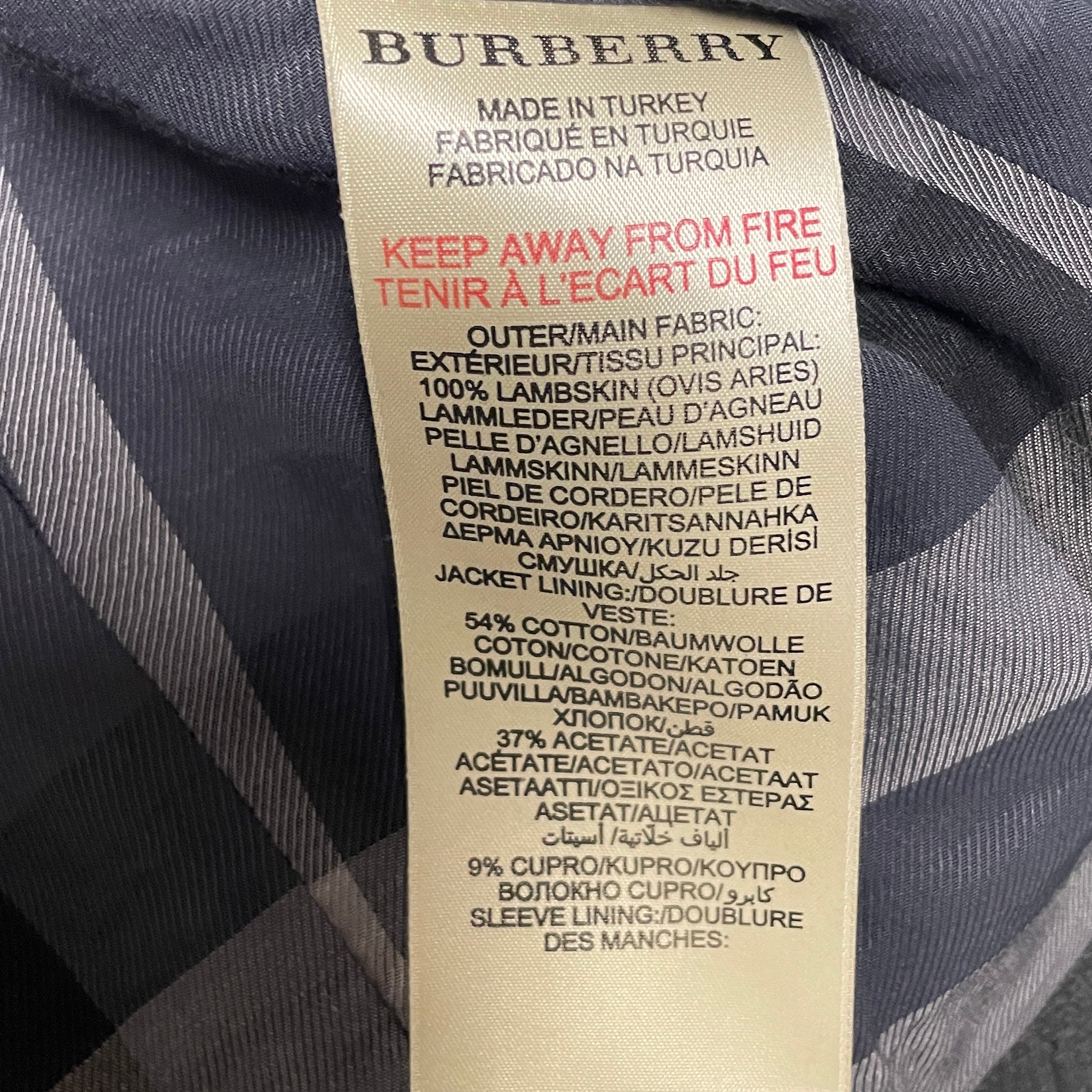 BURBERRY BRIT/Leather Jkt/S/Leather/BLK/button up collar gold view 4