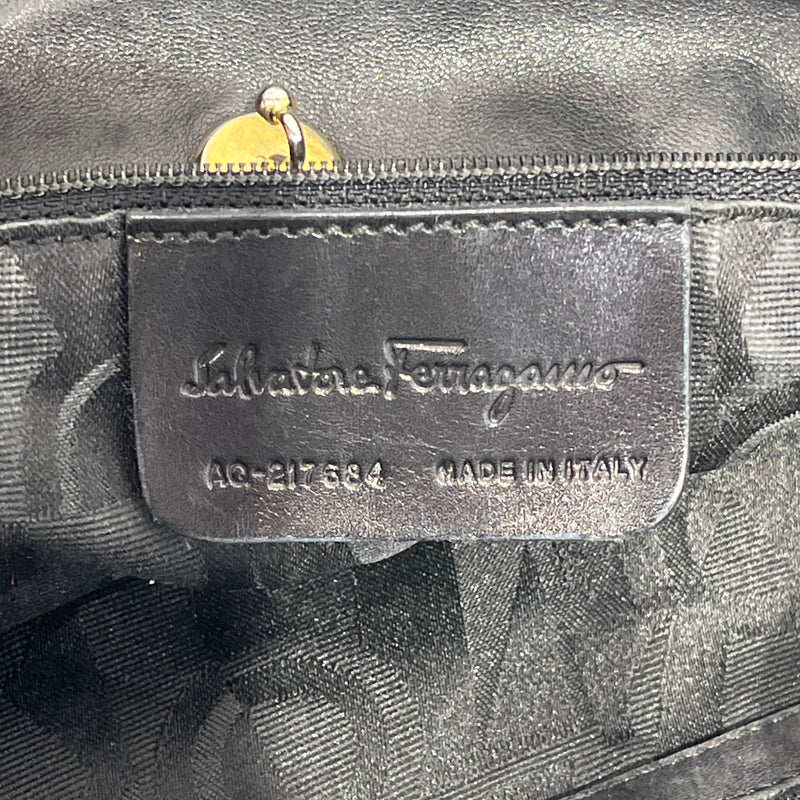 Salvatore Ferragamo/Tote Bag/Leather/BLK/Leather Shoulder Bag