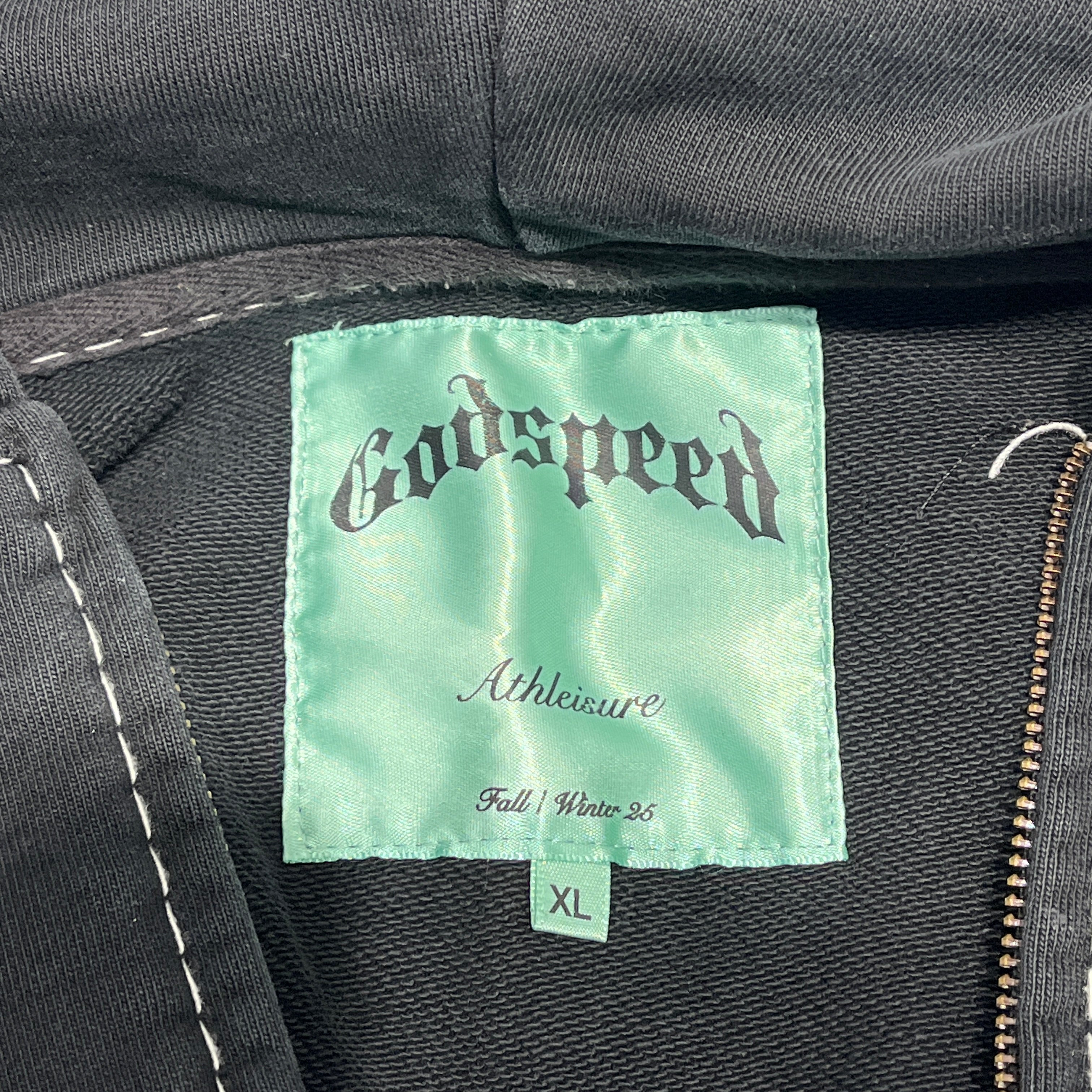 GODSPEED NEW YORK/Zip Up Hoodie/XL/Cotton/BLK/O.G logo Hoodie view 3