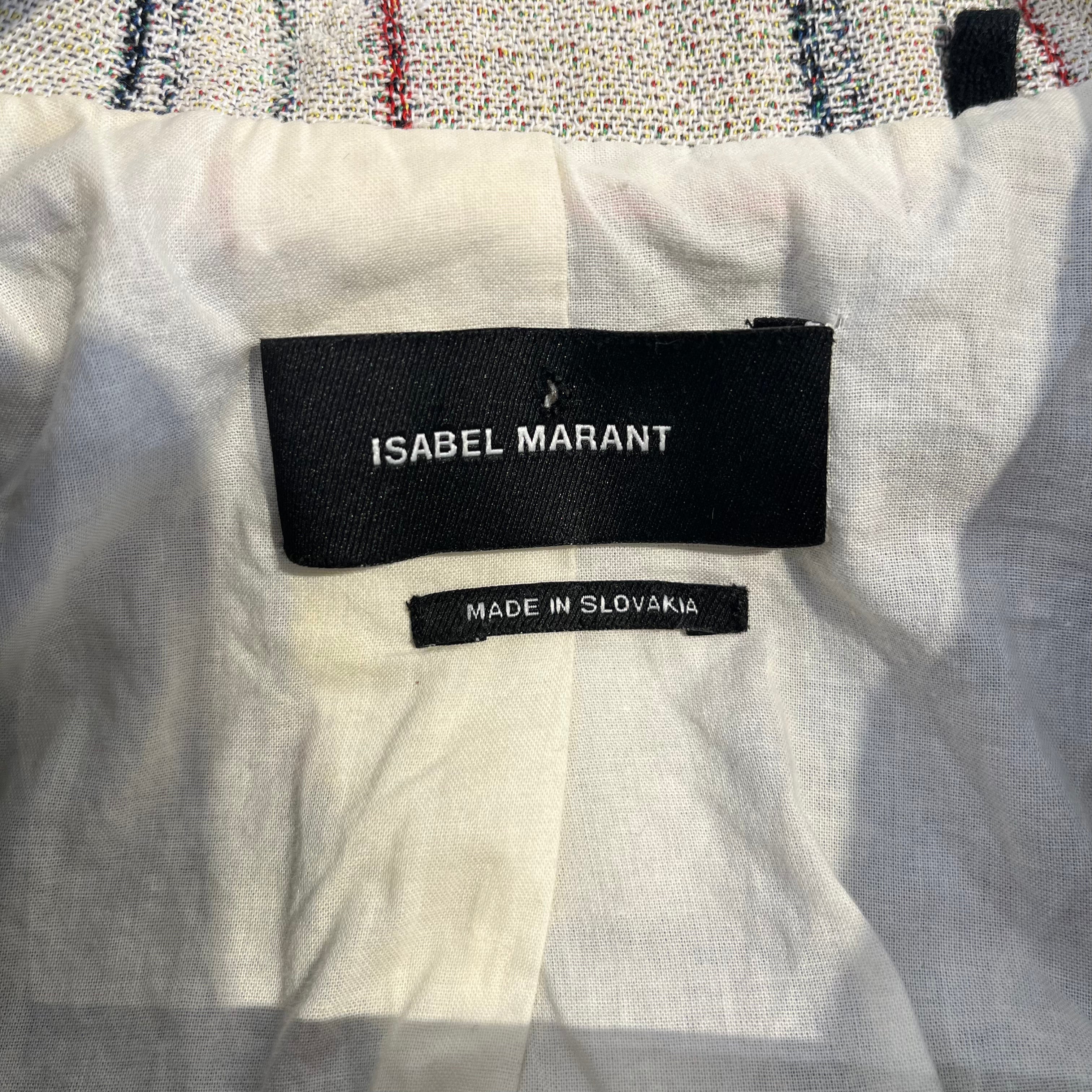 ISABEL MARANT/Coat/36/Plaid/Cotton/CRM/DOUBLE BREASTED BLAZER view 3