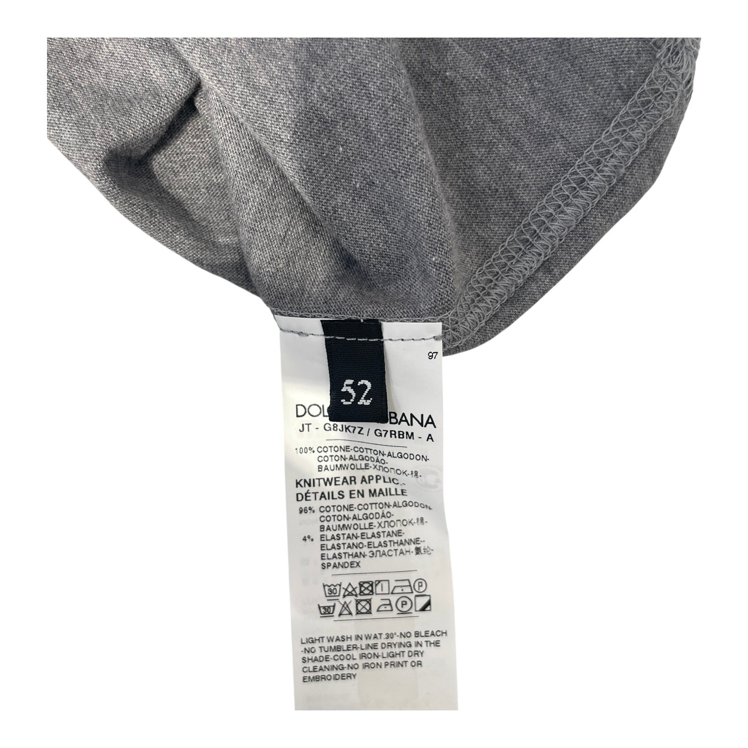 DOLCE&GABBANA/T-Shirt/52/Cotton/GRY/High Neck/ view 4