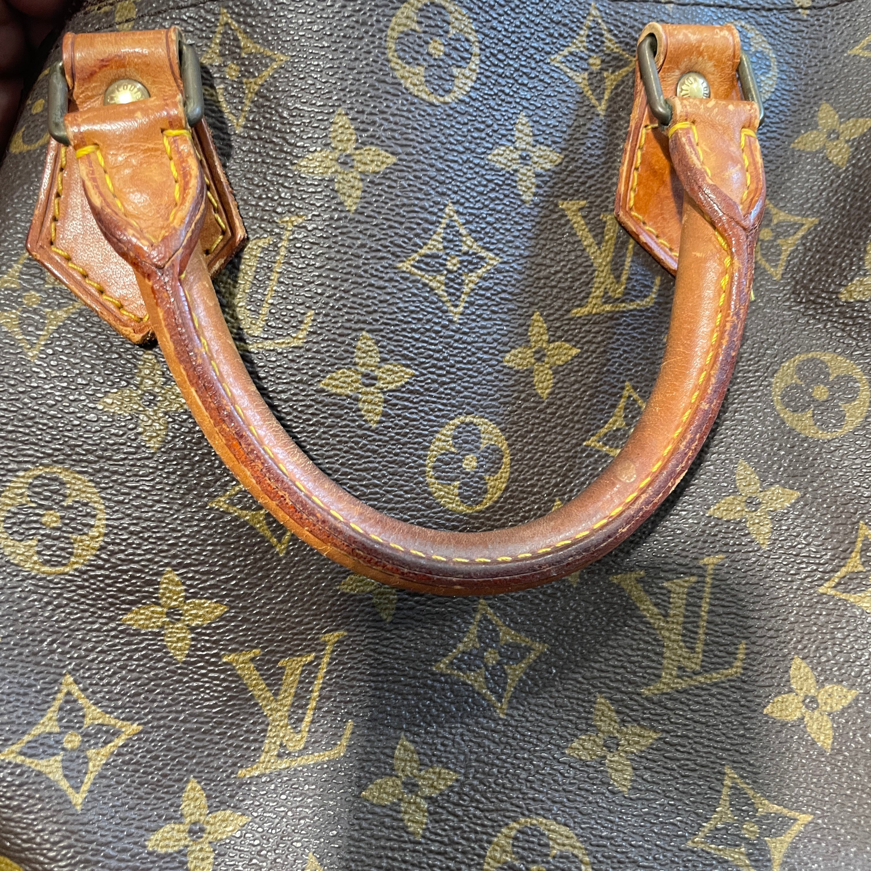 LOUIS VUITTON/Bag/Monogram/Leather/BRW/Speedy 30 mongram view 7
