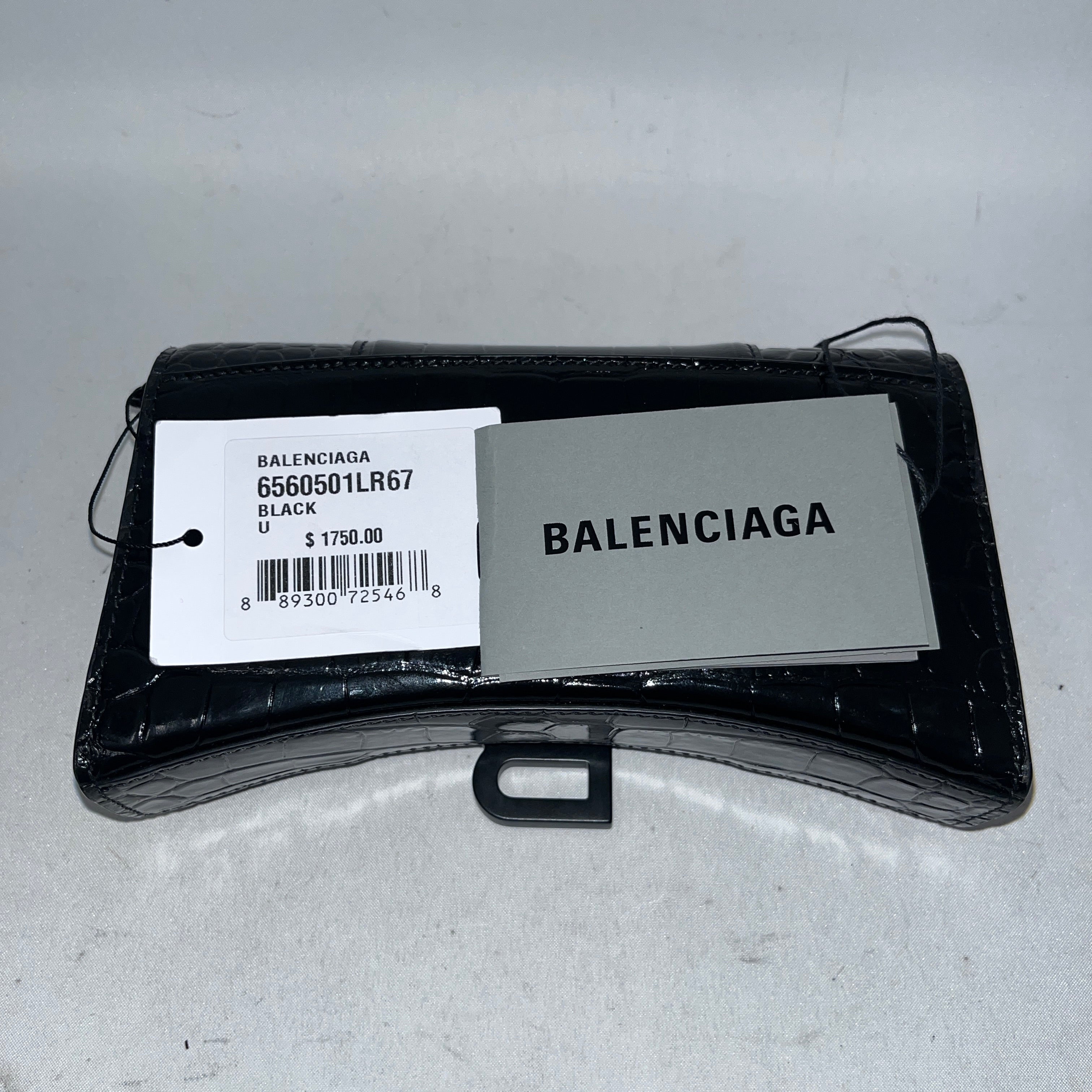 BALENCIAGA/Hand Bag/Leather/BLK/Croc Embossed Hourglass 1LR67 view 8