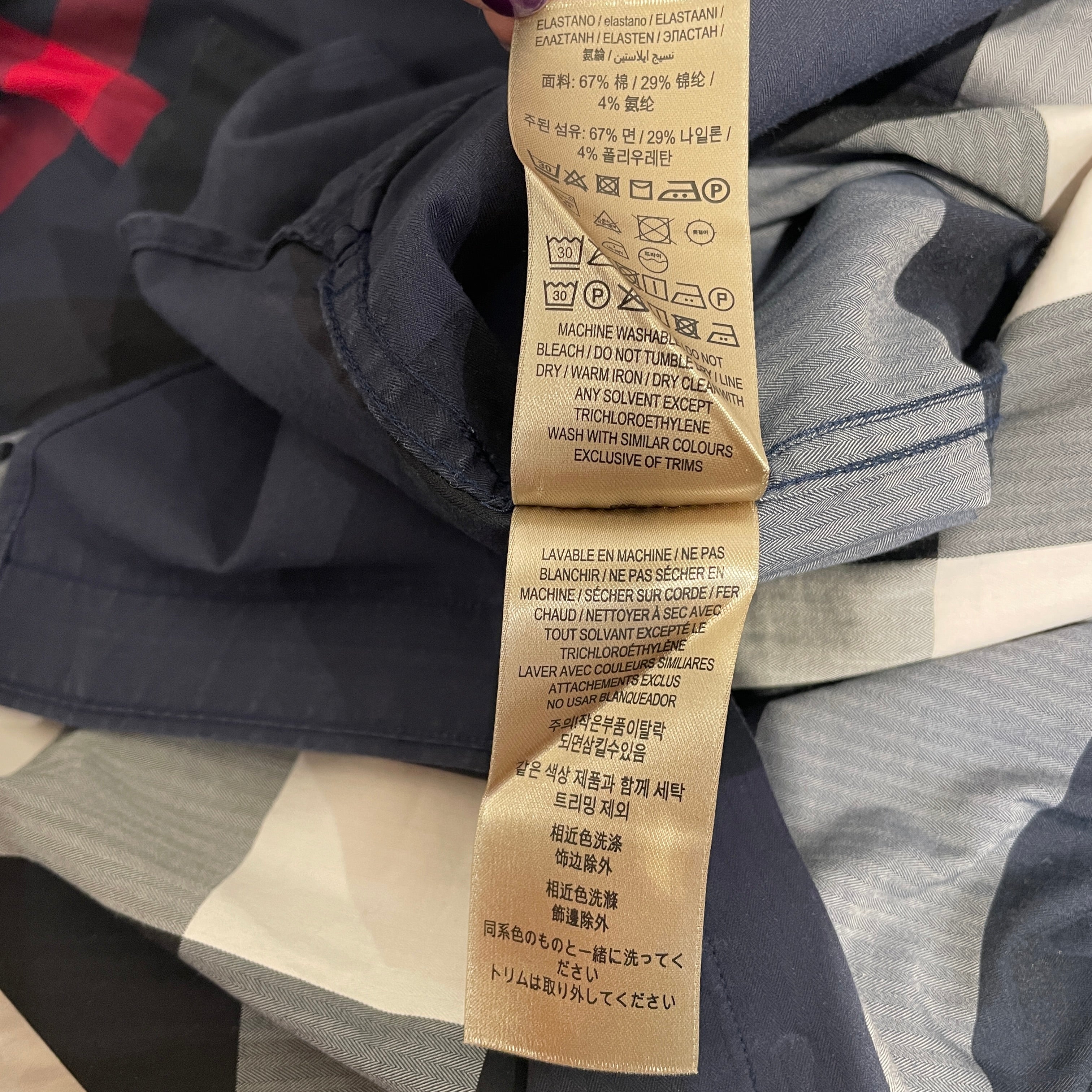 BURBERRY LONDON/LS Shirt/XXL/Cotton/NVY/Plaid/Navy Nova Check Shirt view 5