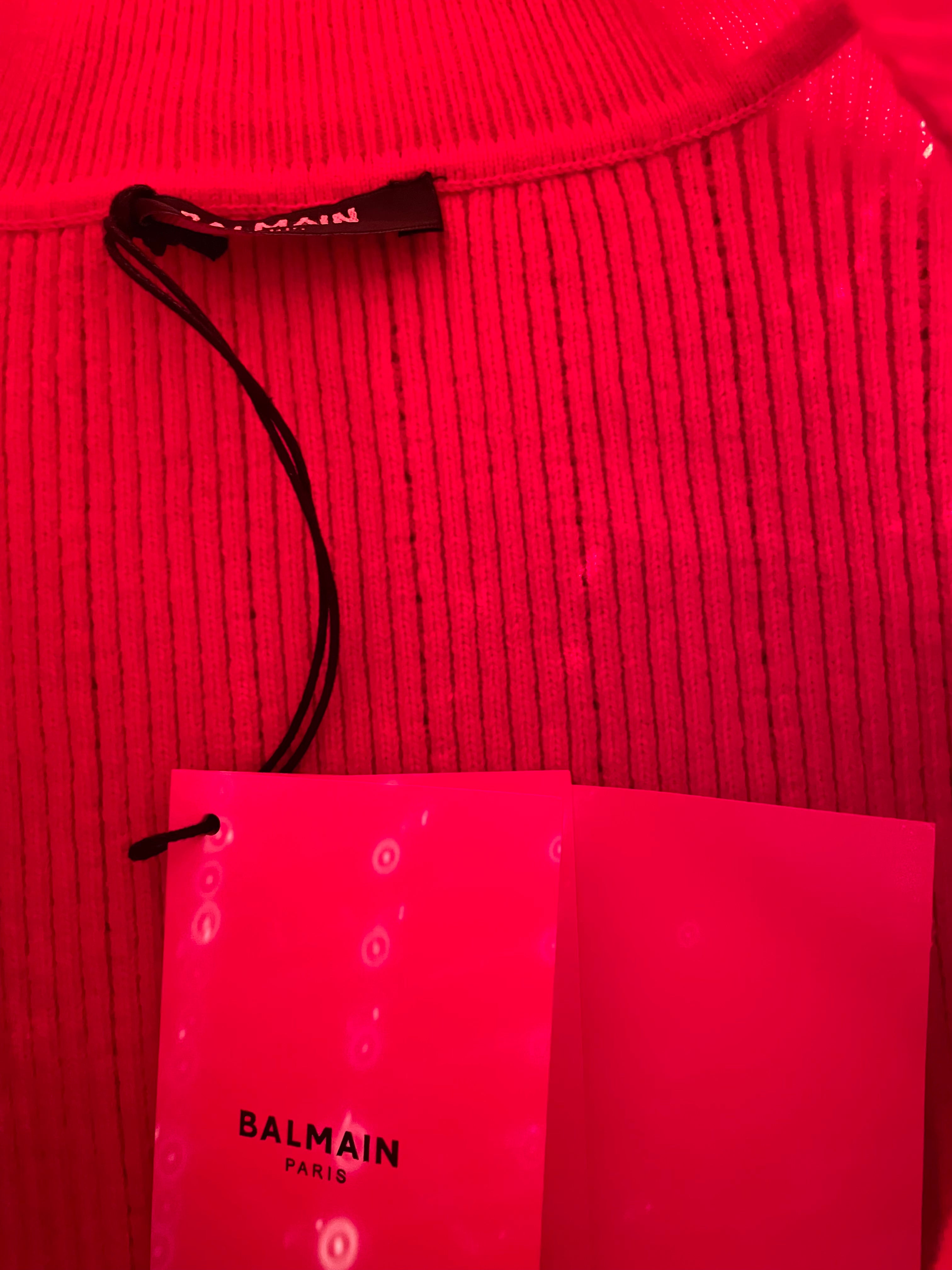 BALMAIN/Sweater/M/Cotton/RED/Turtle Neck/ view 3
