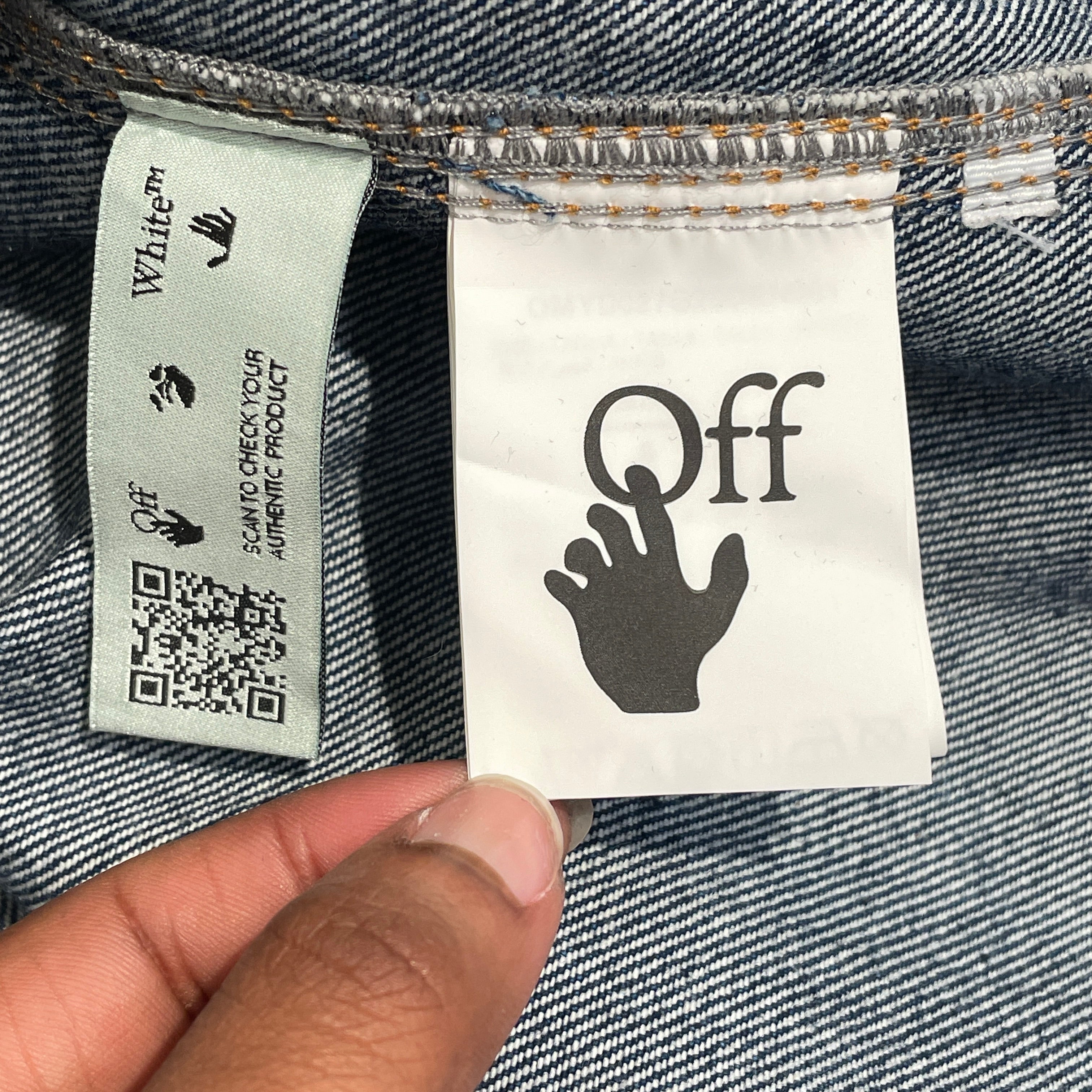 OFF-WHITE/Denim Jkt/S/Cotton/IDG/Plaid/CAPSULE COLLECTION view 4