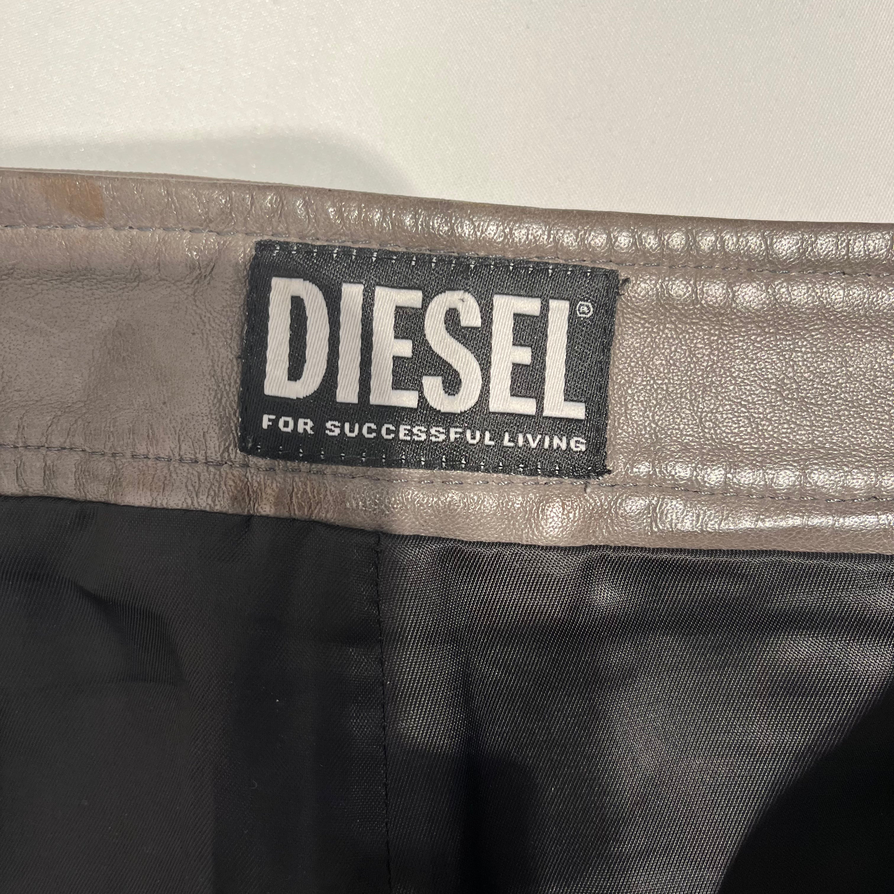 DIESEL/Skinny Pants/44/Leather/GRY/BIKER LEATHER PANTS view 3