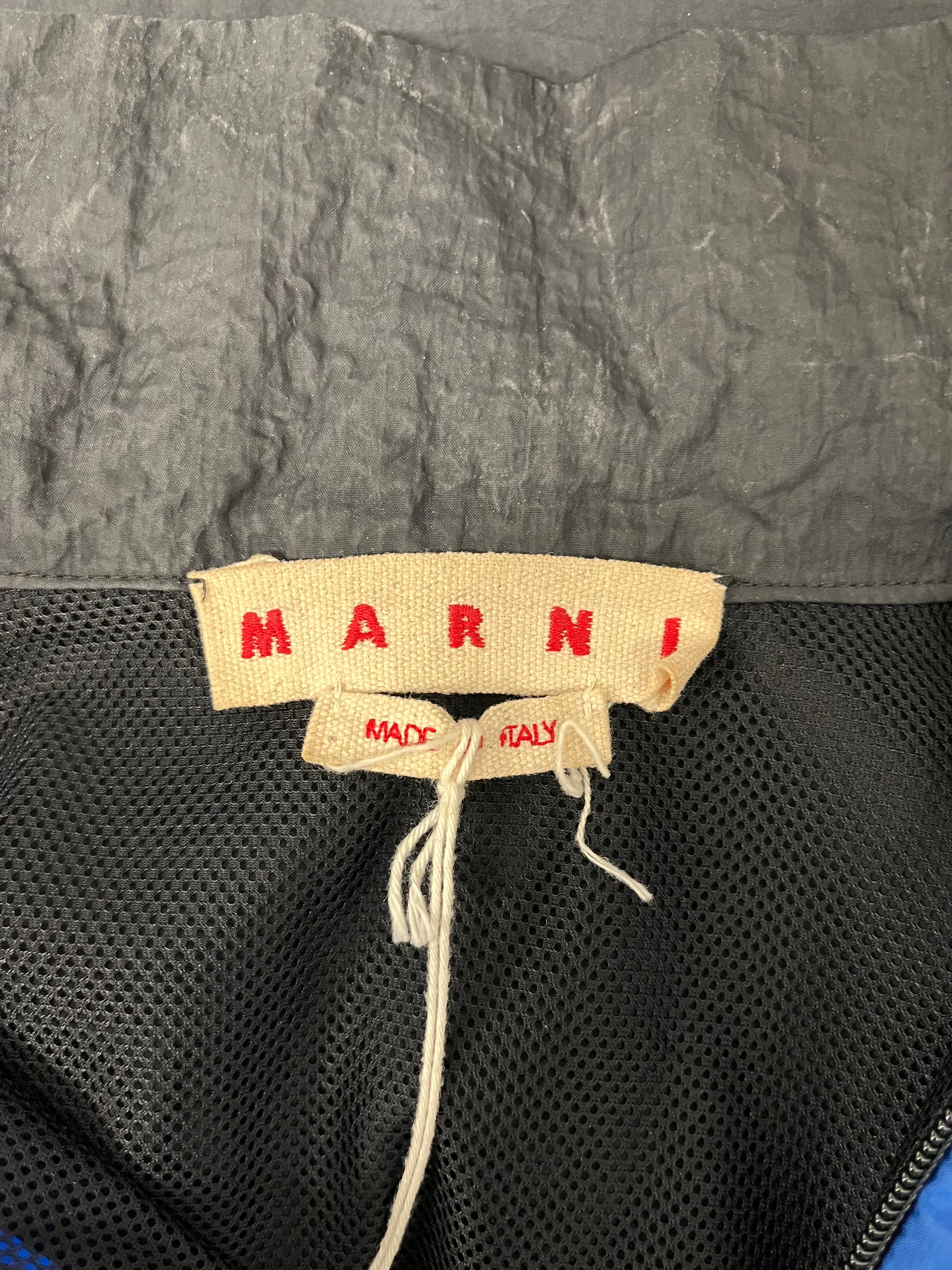 MARNI/Track Jkt/48/Stripe/Nylon/BLU/Oversize/ BLACK/BLUE/COLLAR LOGO view 3