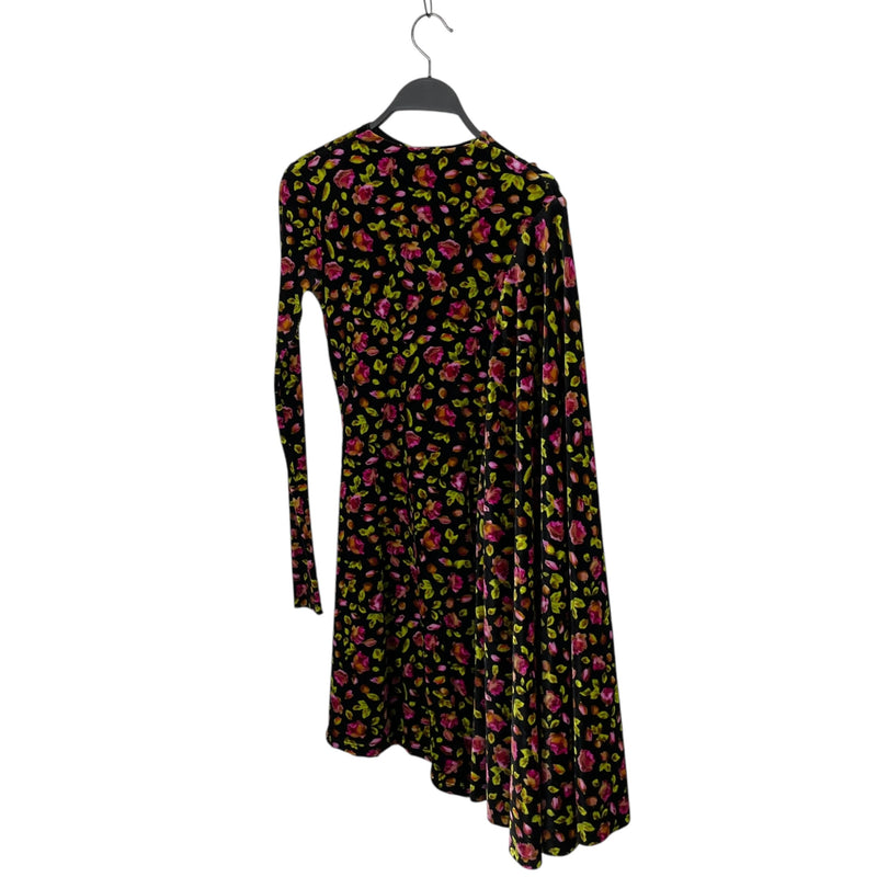 BALENCIAGA/Dress/36/Floral Pattern/Velour/MLT/Mini Length/VELVET MINI