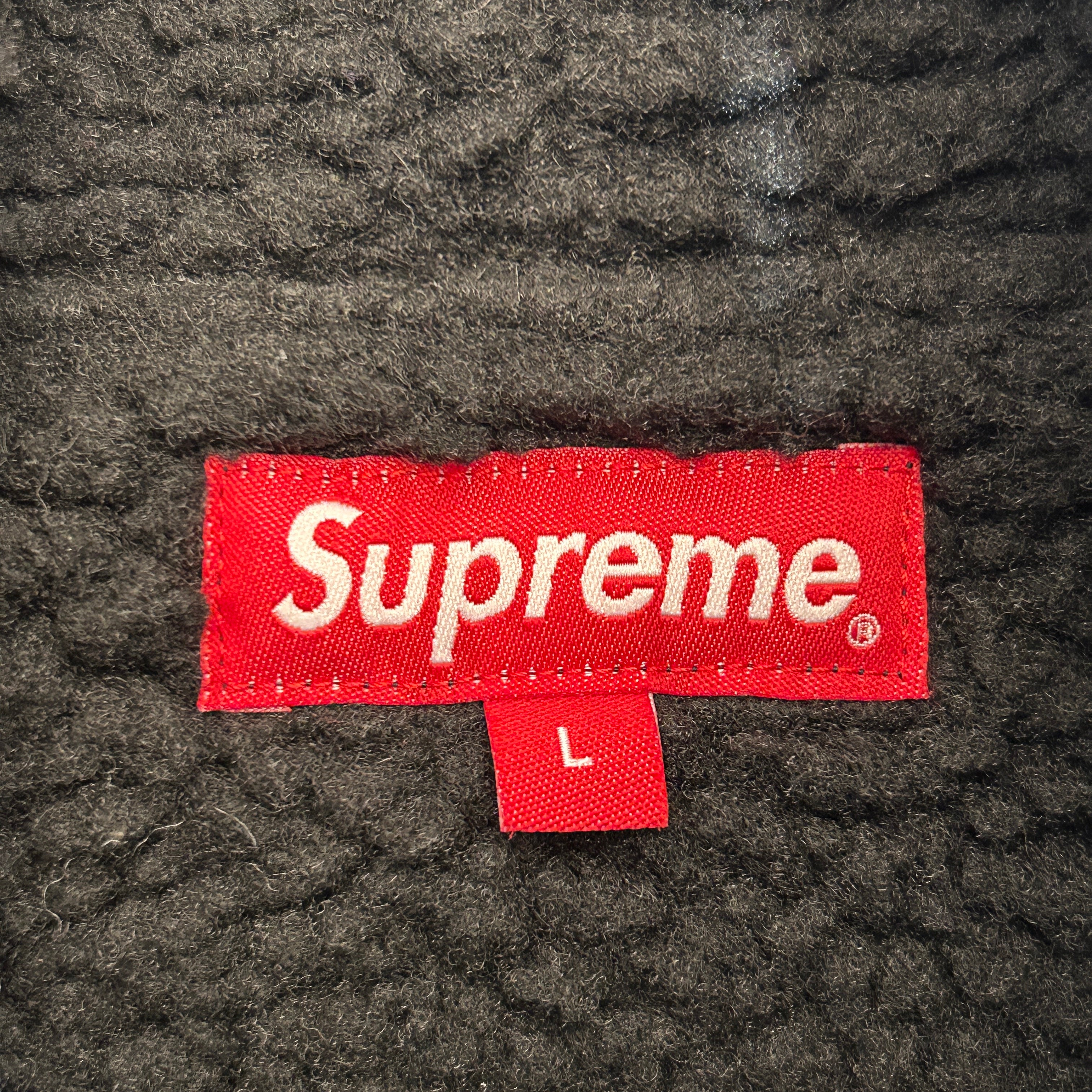 Supreme/Zip Up Hoodie/L/Velour/BLK/studded western view 3