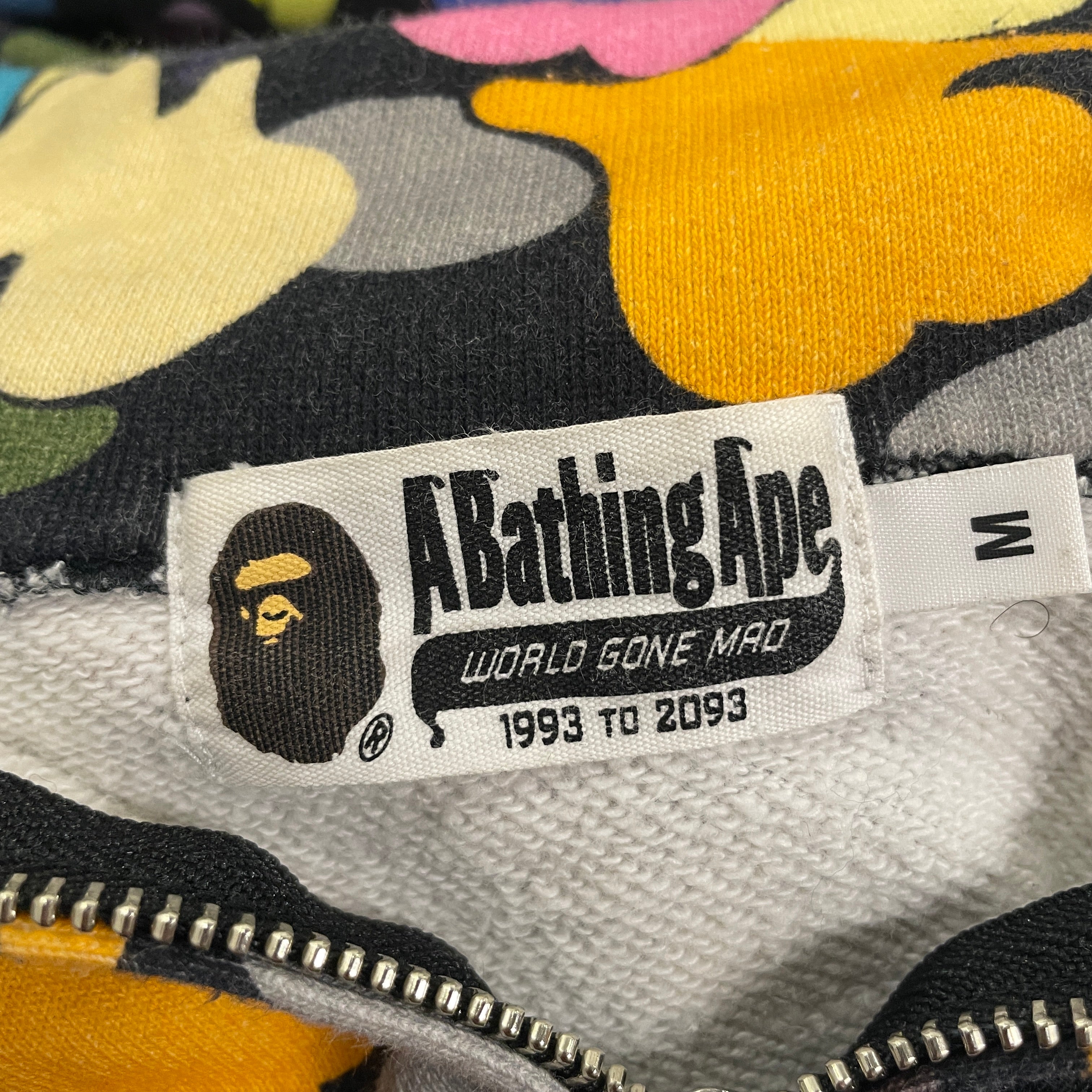 A BATHING APE/Zip Up Hoodie/M/Camouflage/Cotton/MLT/ view 3