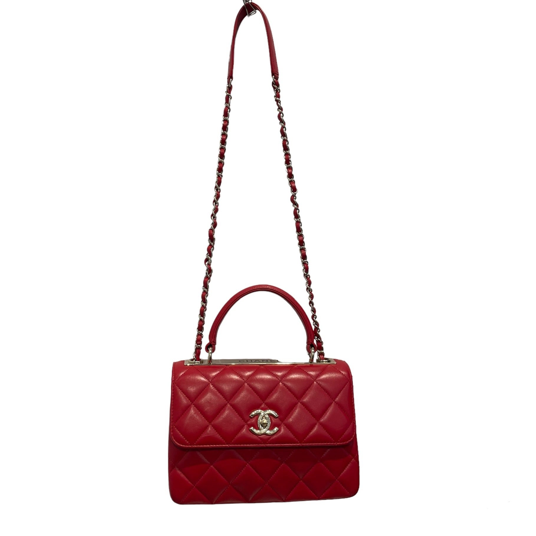 CHANEL/Cross Body Bag/Leather/RED/Gold hardware, Braided strap view 1