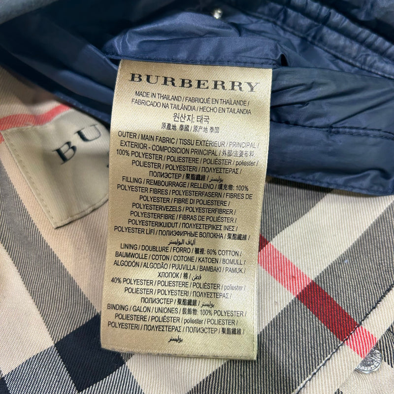 BURBERRY LONDON/Puffer Jkt/50/Nylon/NVY/PLAID LINED PUFFY JACKET