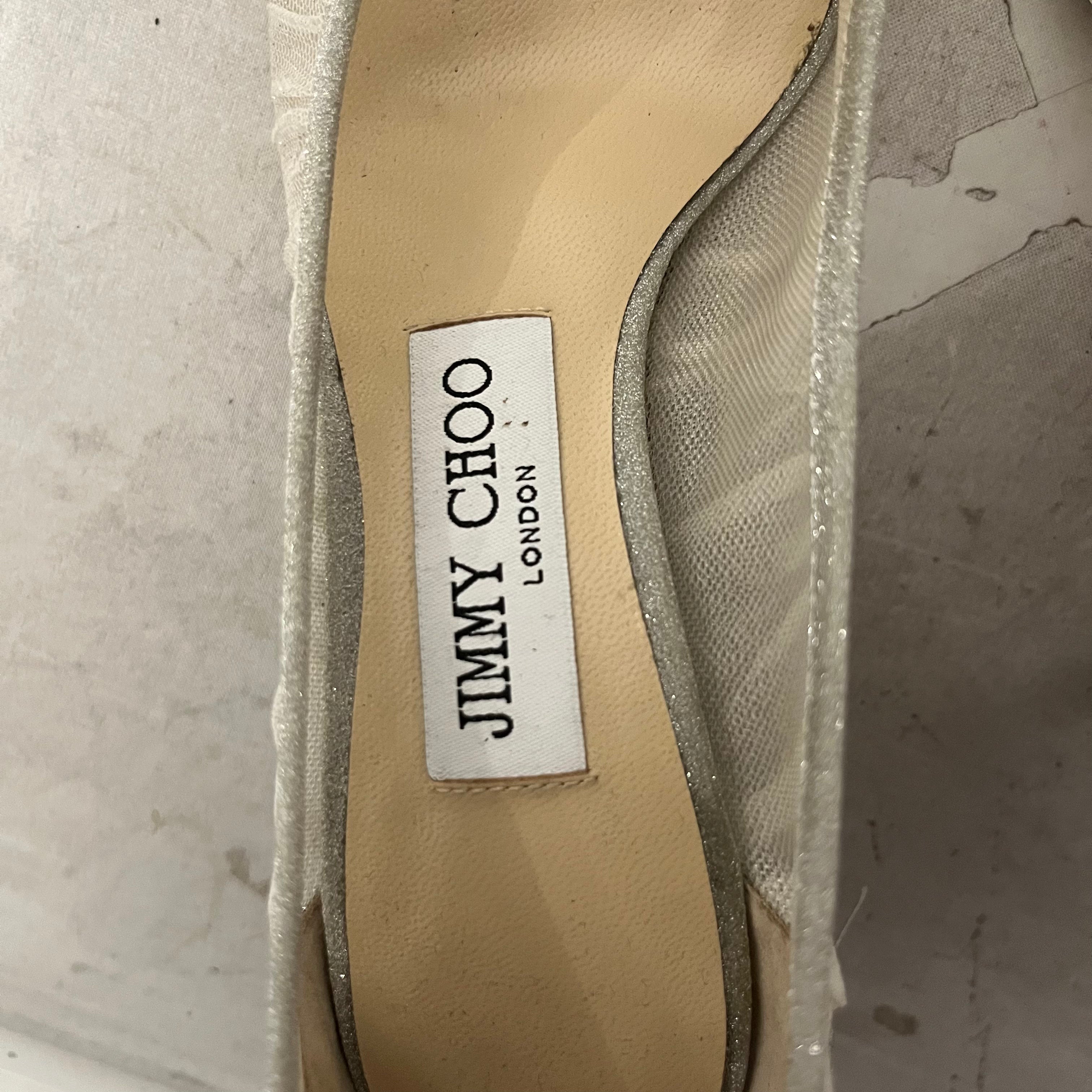 JIMMY CHOO/Heels/US 5/Glitter/SLV/mesh glitter pointed toe view 4
