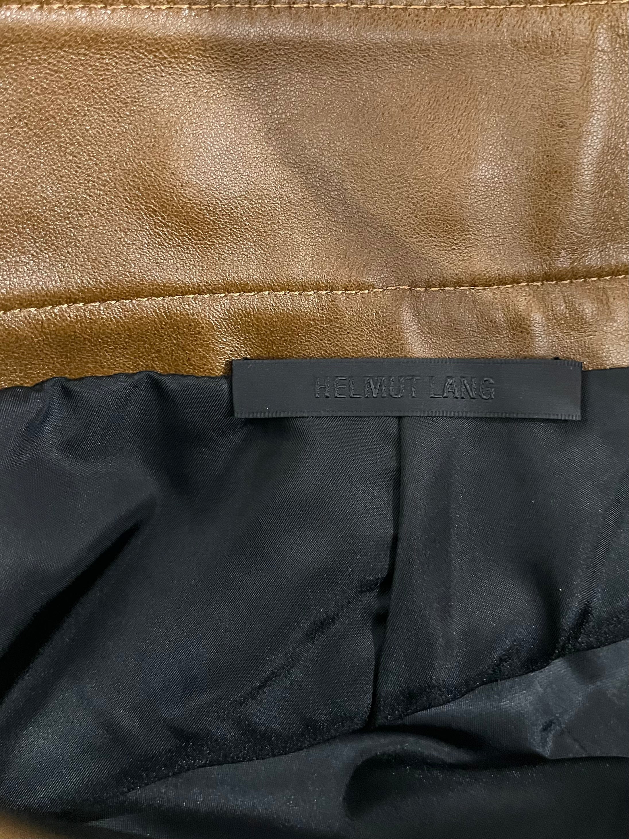 Helmut Lang/Skirt/Leather/KHK/DOUBLE SNAP FRONT SLIT view 3