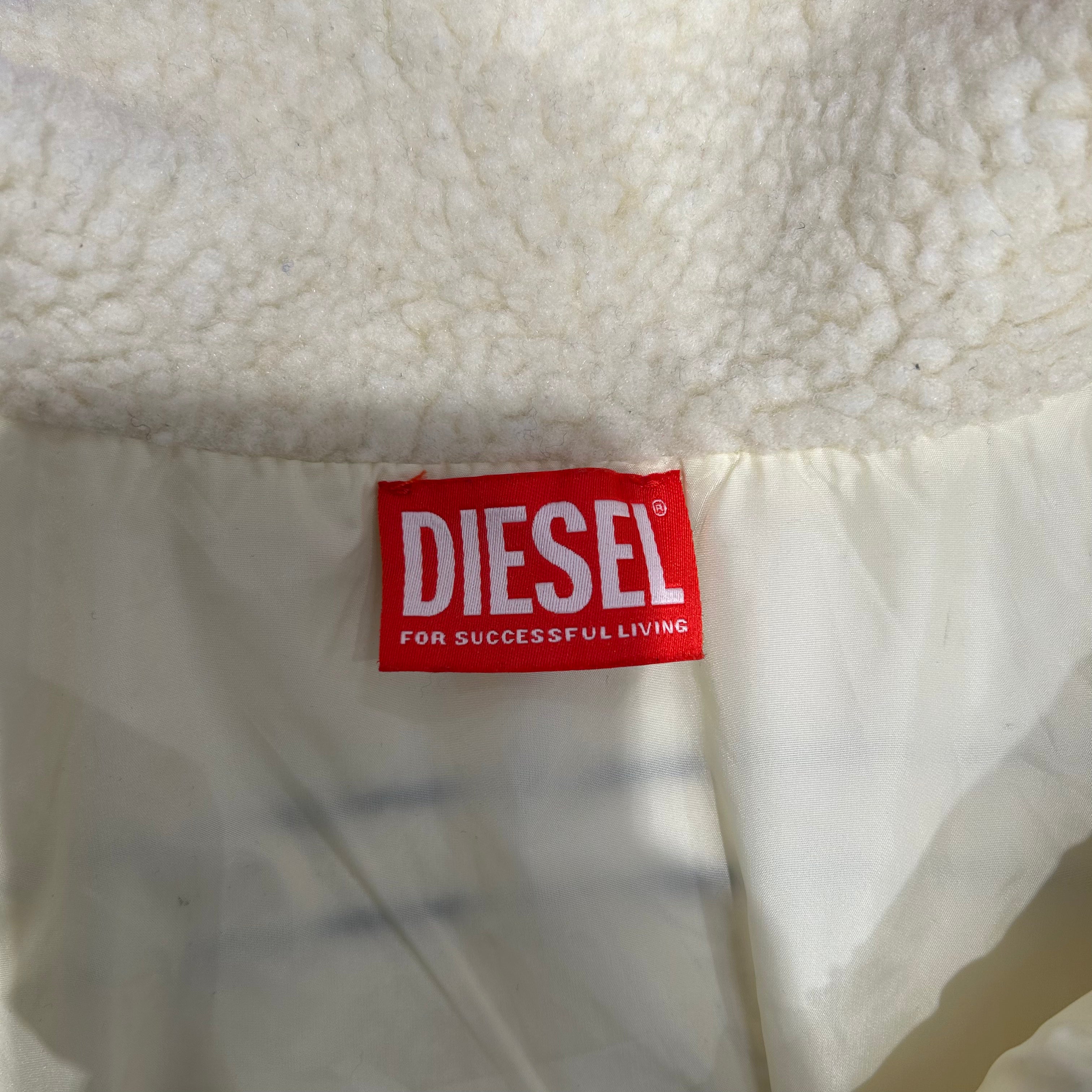 DIESEL/Fleece Jkt/S/Cotton/WHT/STITCHED LOGO ON BACK view 3