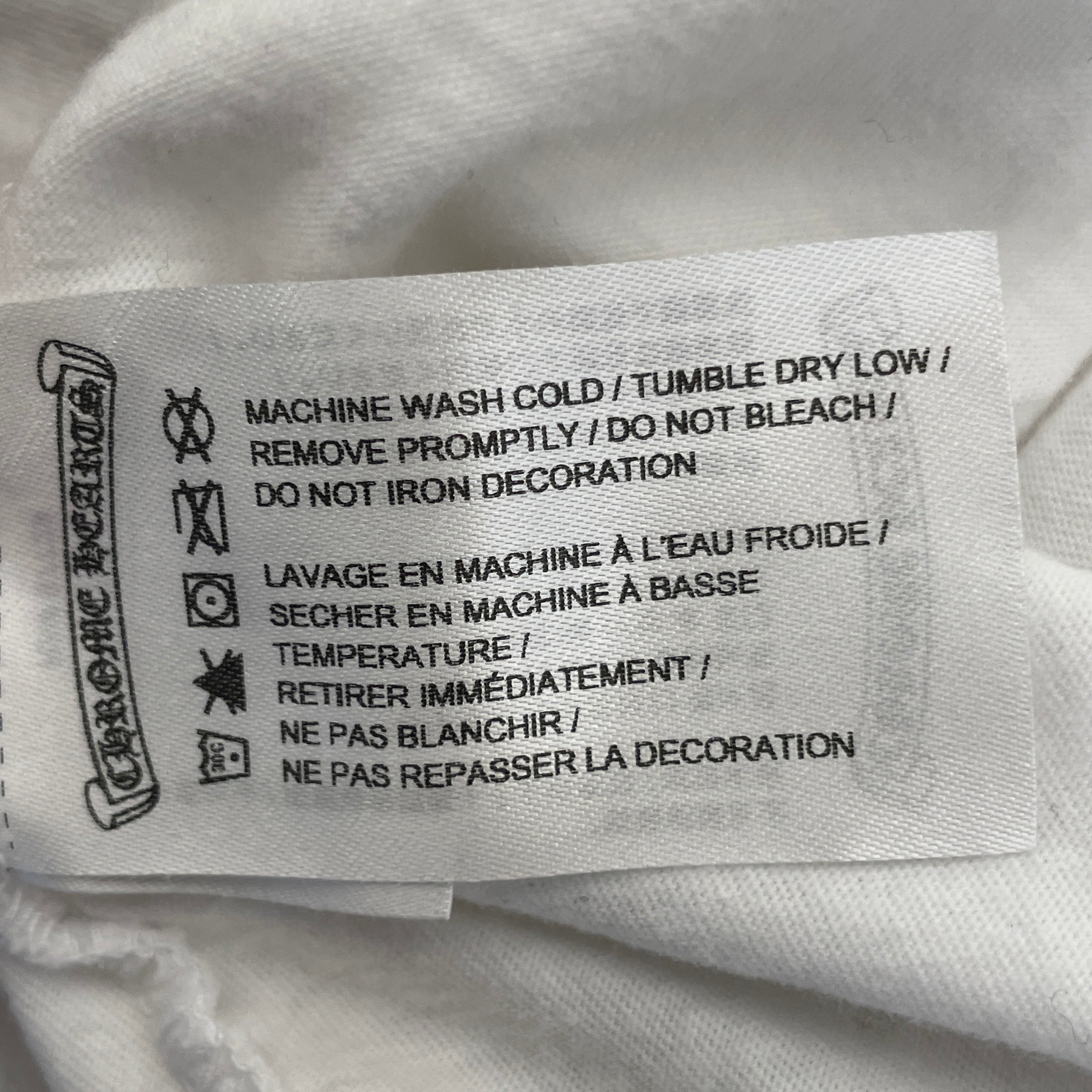 CHROME HEARTS/T-Shirt/XL/Cotton/WHT/High Neck/BLUE NECK view 3