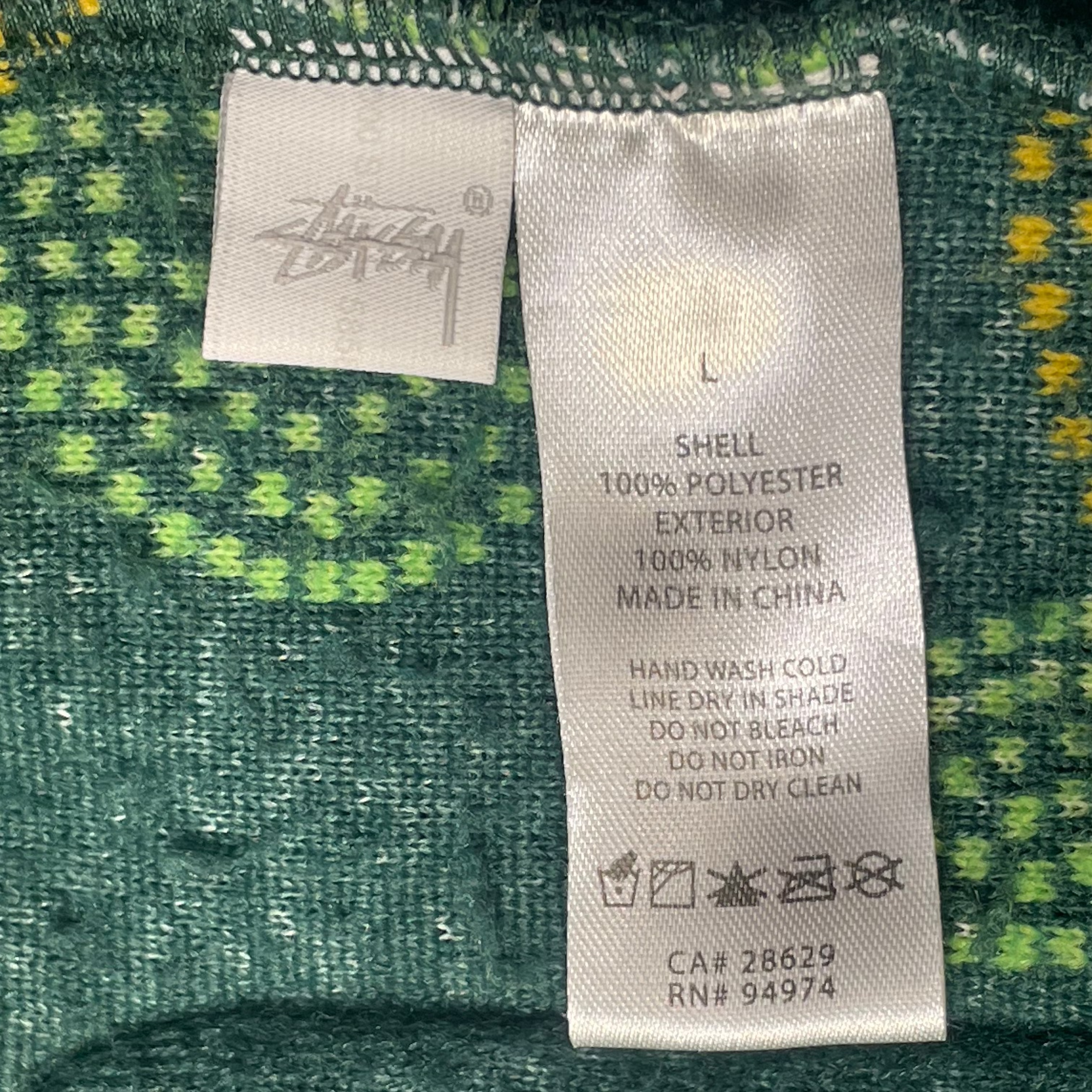 STUSSY/Fleece Jkt/L/Polyester/GRN/STYLE # 118413 view 4