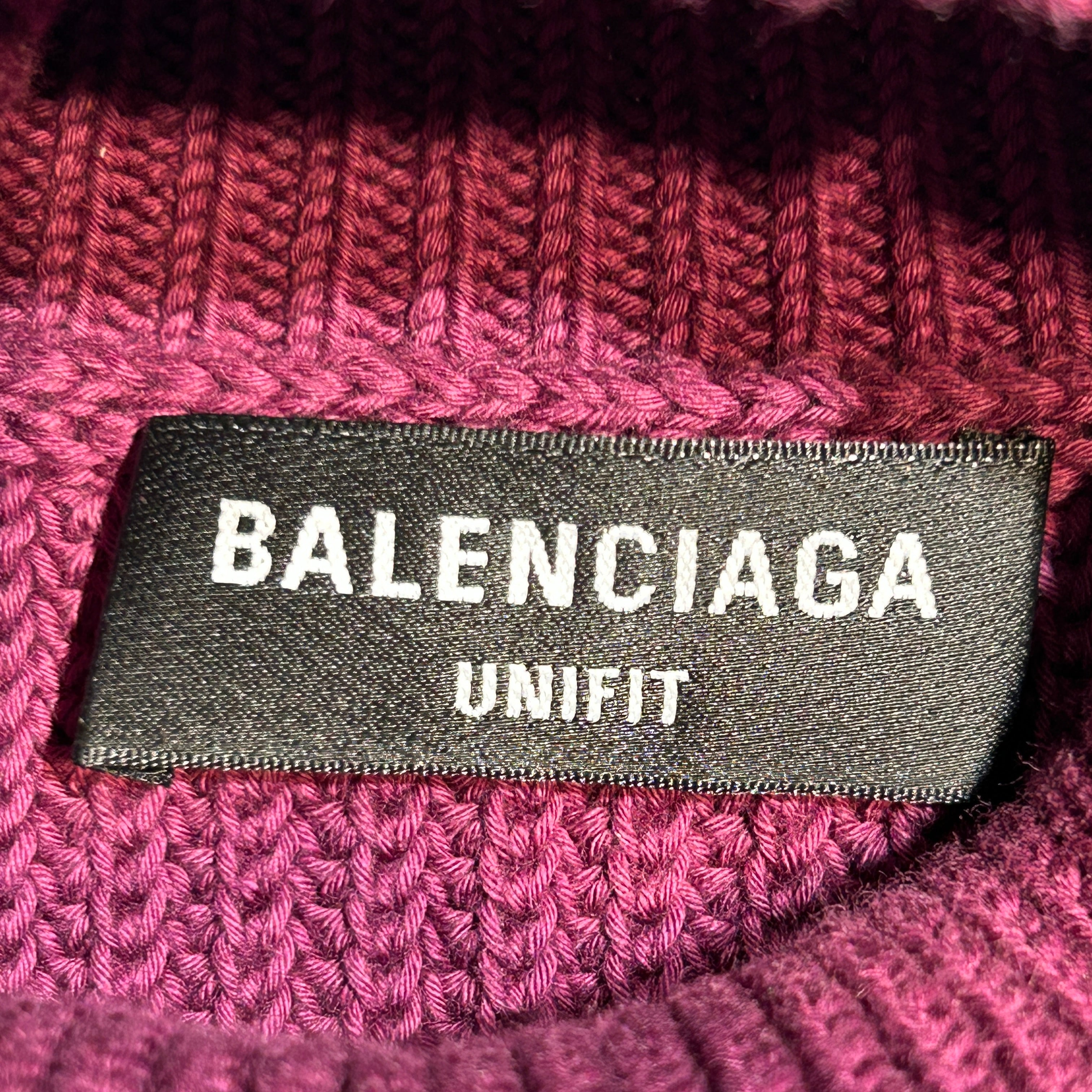 BALENCIAGA/Heavy Sweater/S/Cotton/PPL/Cropped Ribbed Knit Sweater view 3