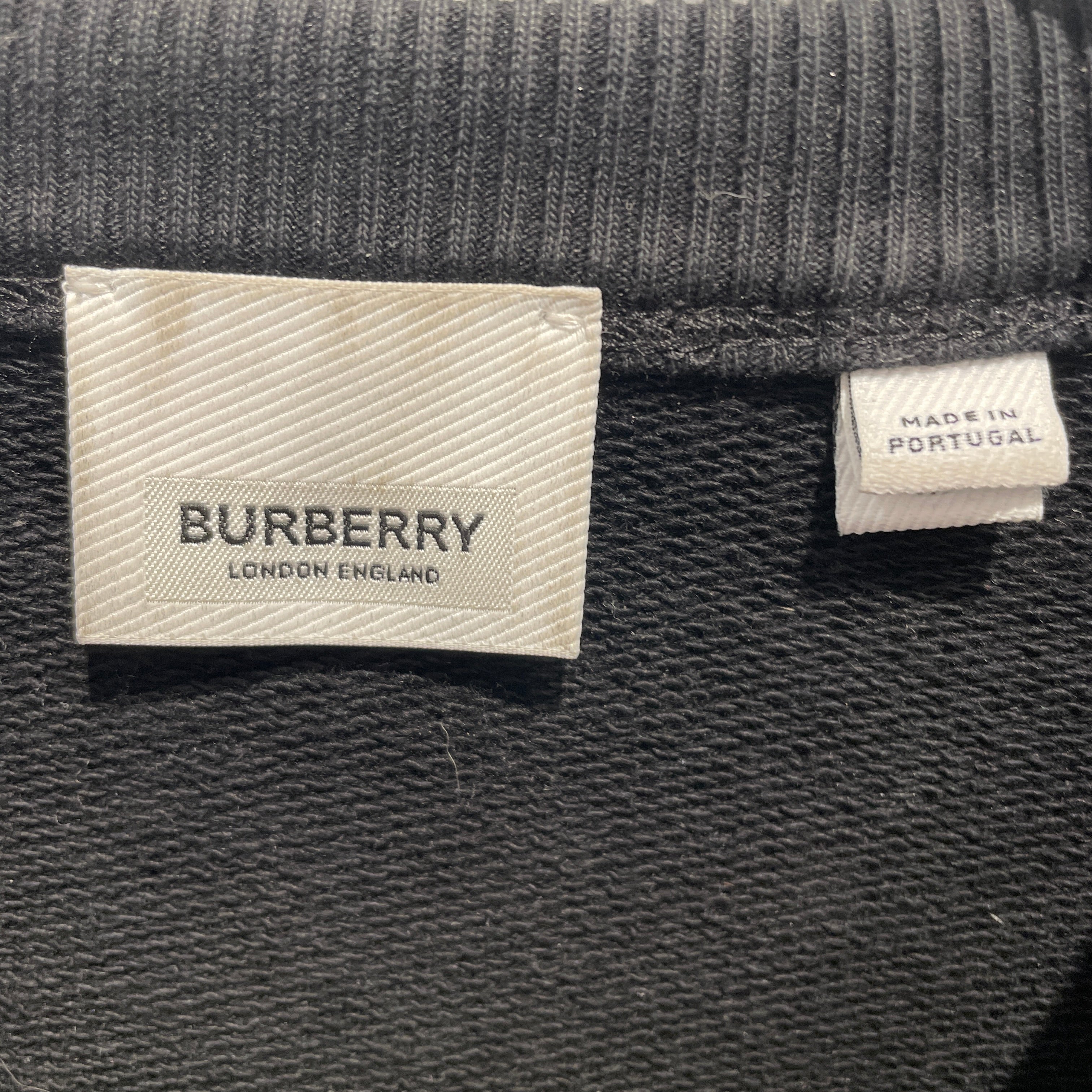 BURBERRY/Sweatshirt/M/Graphic/Cotton/BLK/Double Eqsuetarian Logo view 3
