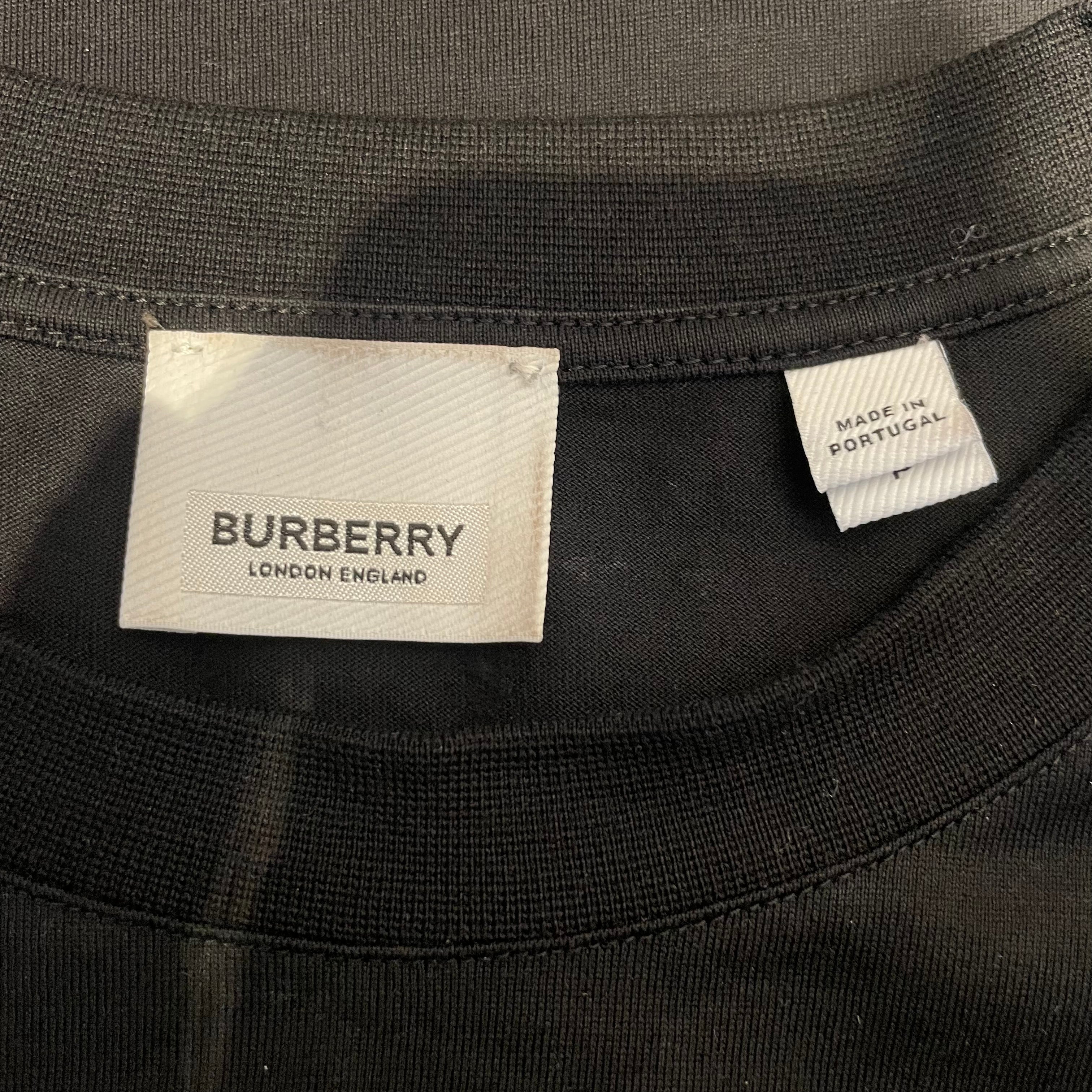 BURBERRY/T-Shirt/S/Cotton/BLK/Monogram/PLAID CHECK SLEEVE TEE view 3