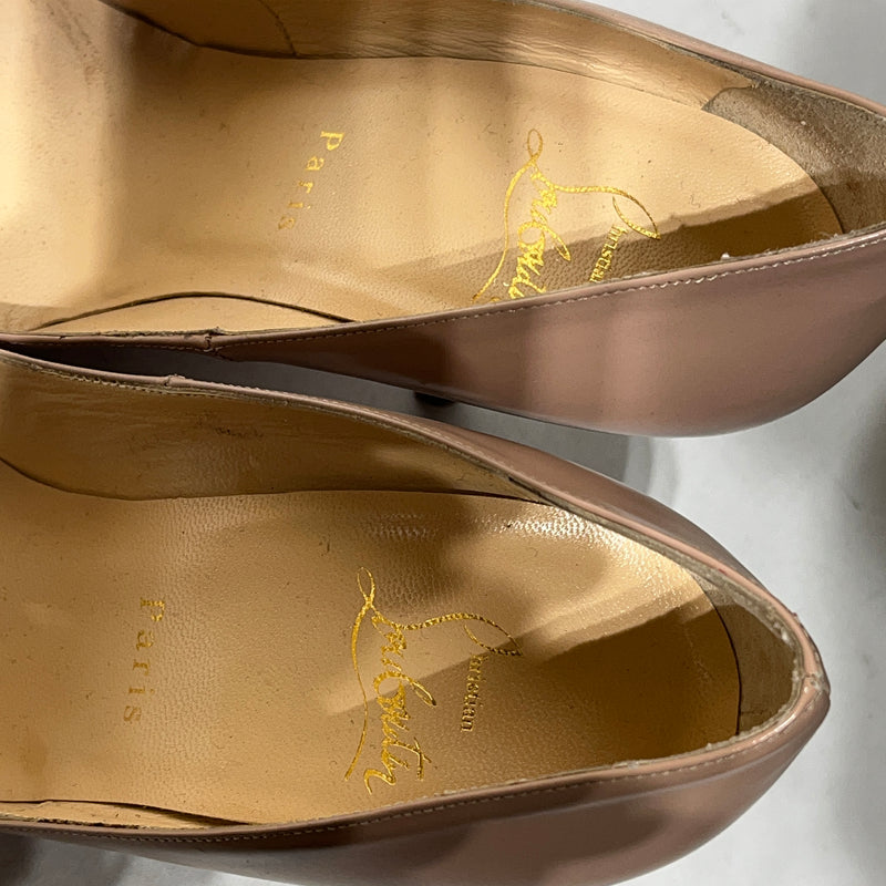 Christian Louboutin/Heels/EU 36.5/Leather/BEG/Round Toe Pump