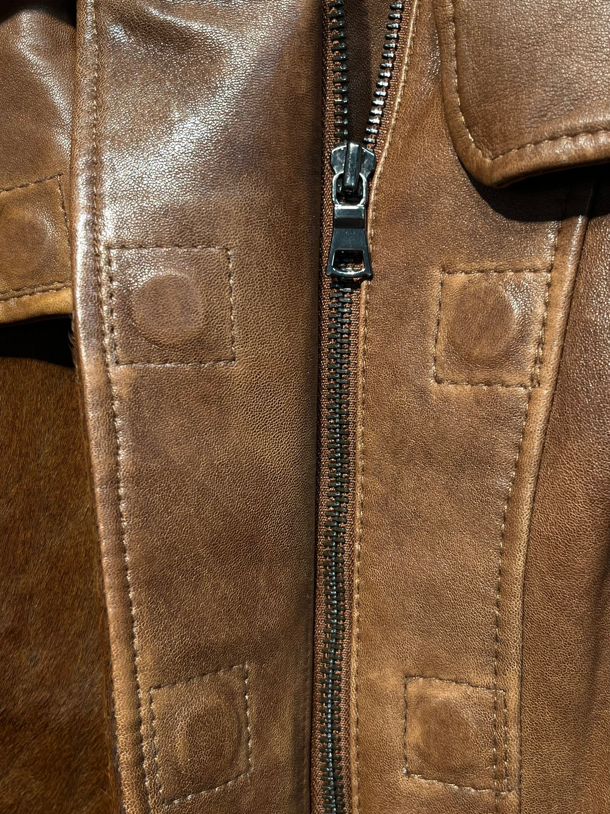 Aksara/Leather Jkt/S/Leather/BRW/light brown cow view 5