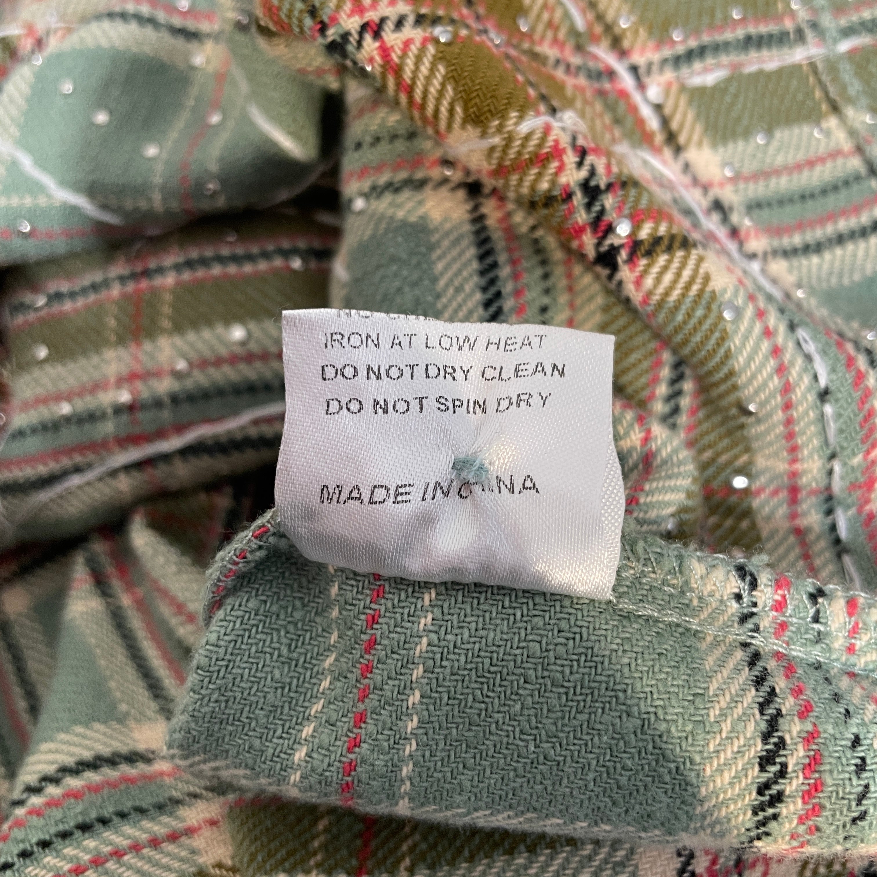 Vale Forever/LS Shirt/L/Cotton/GRN/Plaid/Jeweled Flannel 'Mystikal' view 5