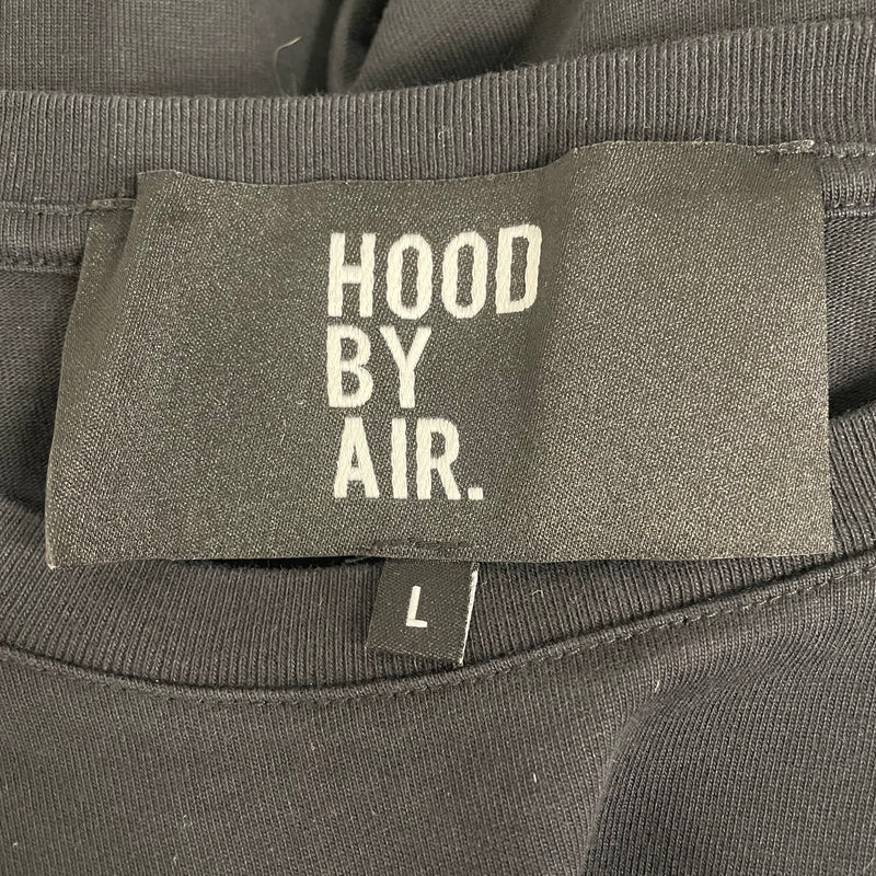 HOOD BY AIR./LS T-Shirt/L/Cotton/BLK/COMPASS GRAPHIC