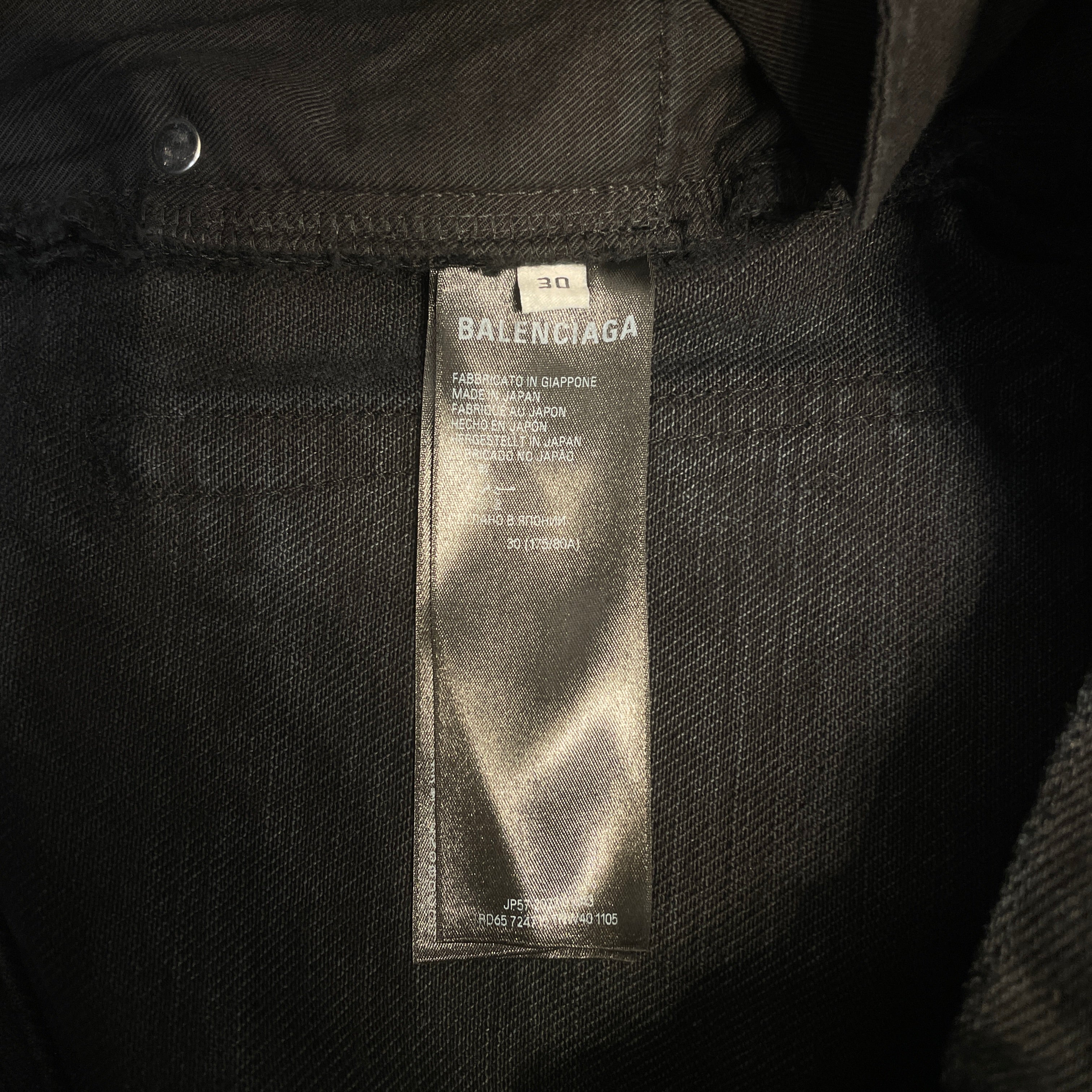 BALENCIAGA/Straight Pants/30/Denim/BLK/Japanese Selvedge Denim view 3