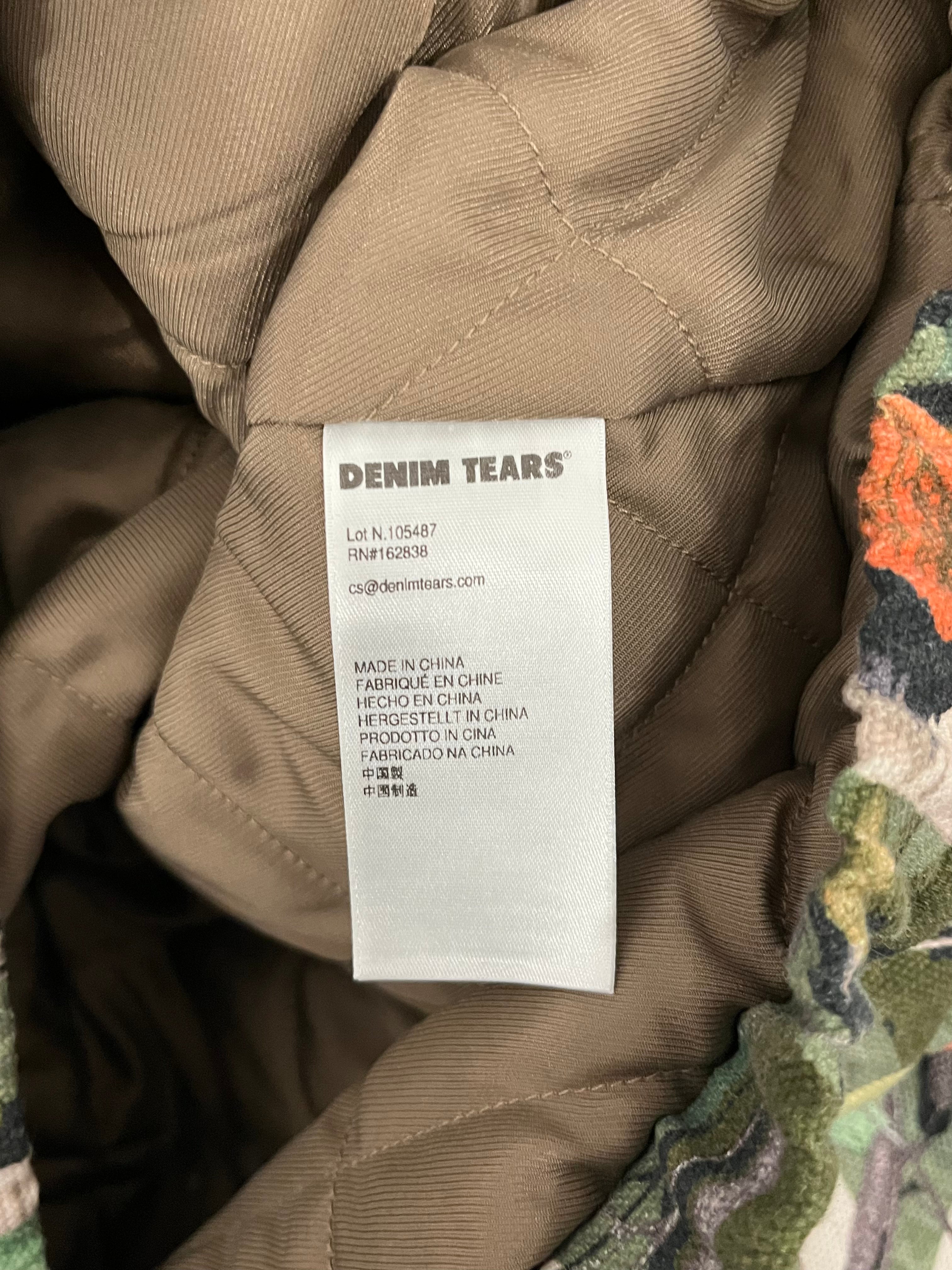 DENIM TEARS/Jacket/XL/Cotton/GRN/Camouflage/BLACK NEW YORK LOGO W FUR HOOD view 4