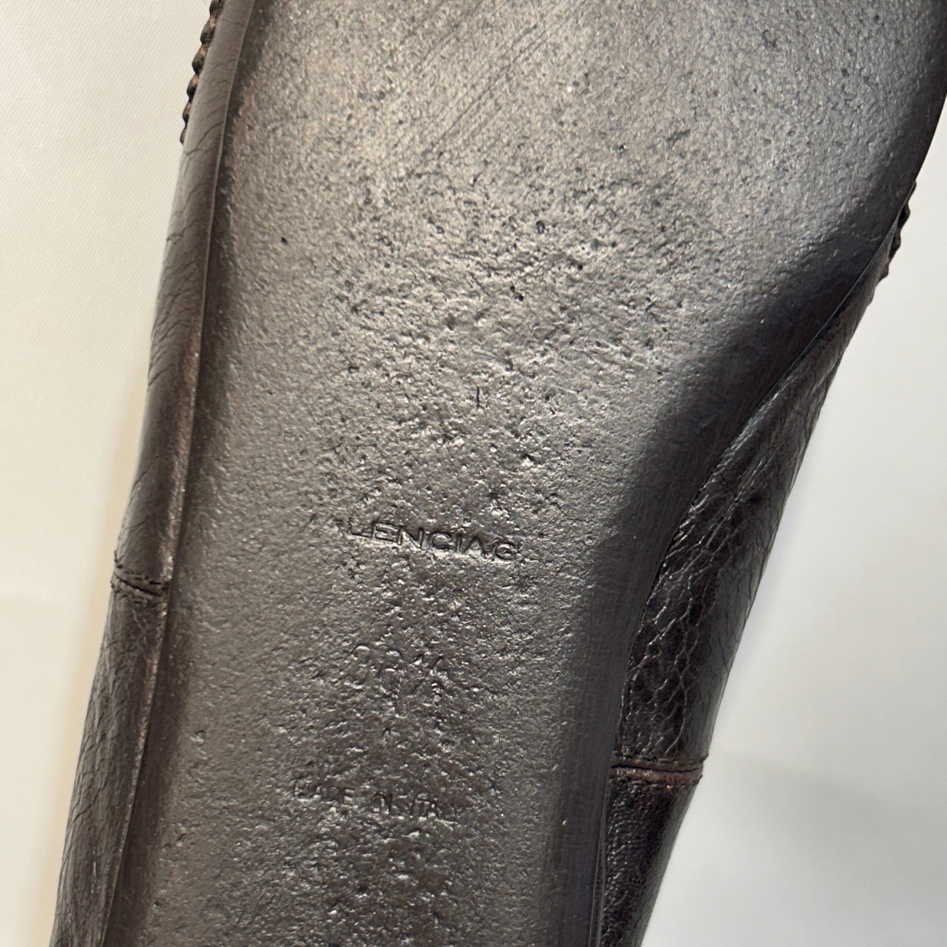 BALENCIAGA/Flat Shoes/US 6/Leather/BRW/Studded flats view 4