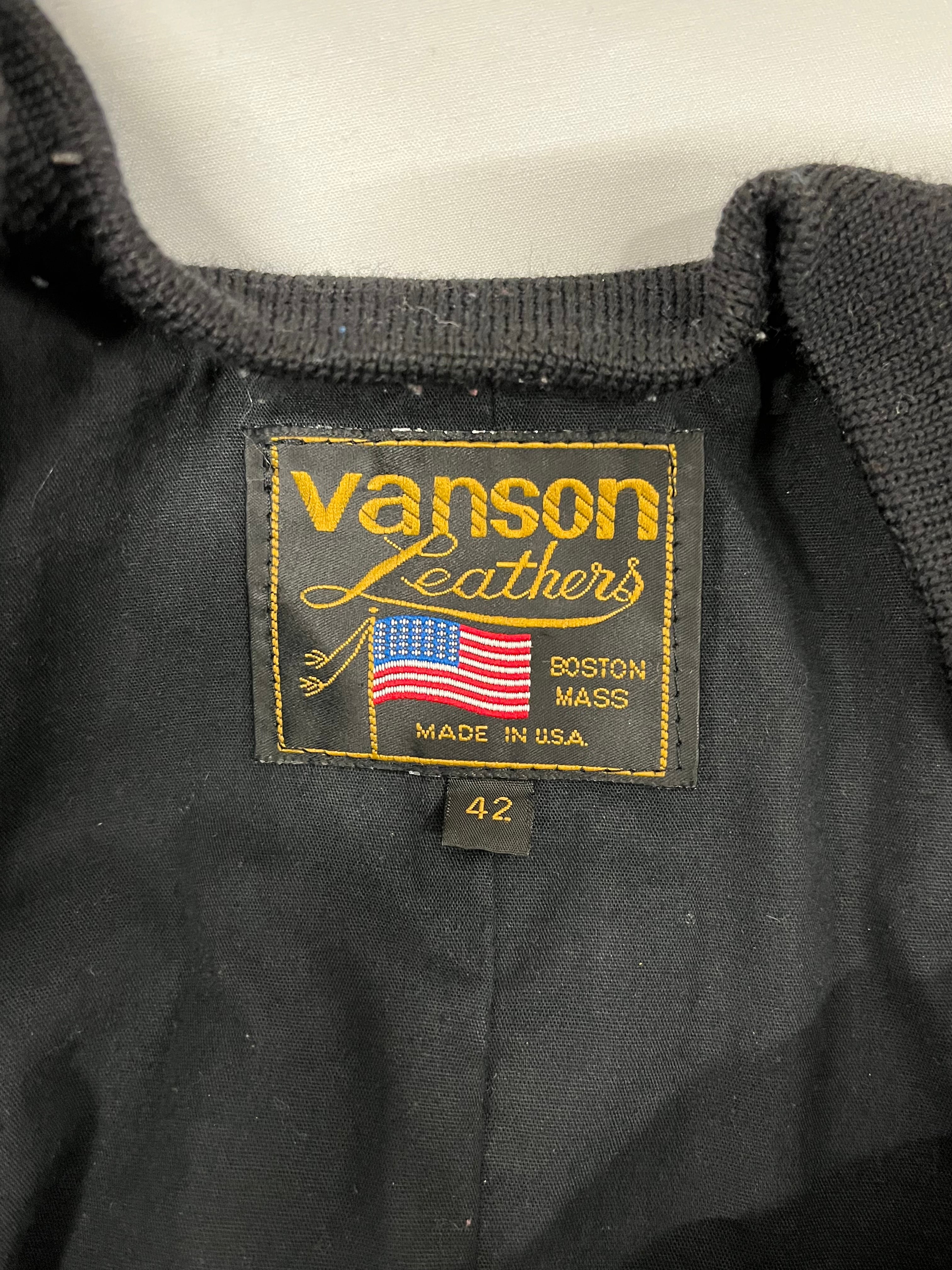 VANSON/Leather Jkt/42/Leather/BLK/RACE TEAM PATCHES/RED SLEEVES view 3