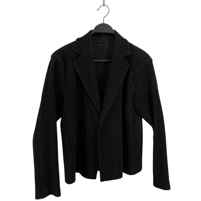 HOMME PLISSE ISSEY MIYAKE/Shirt/L/Cotton/BLK/PLEATED BLAZER
