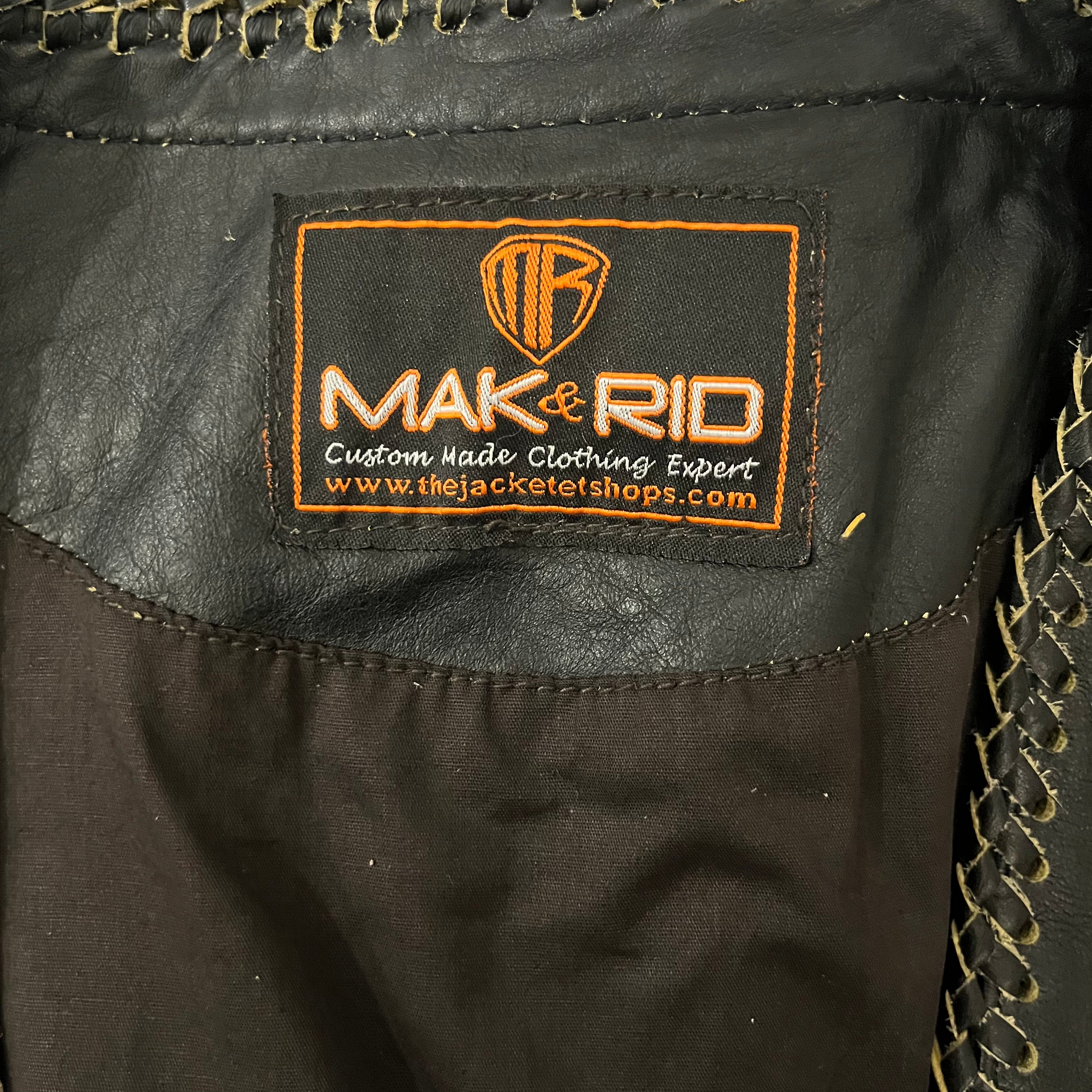 MAK&RID/Vest/L/Leather/BLK/biker vest view 3