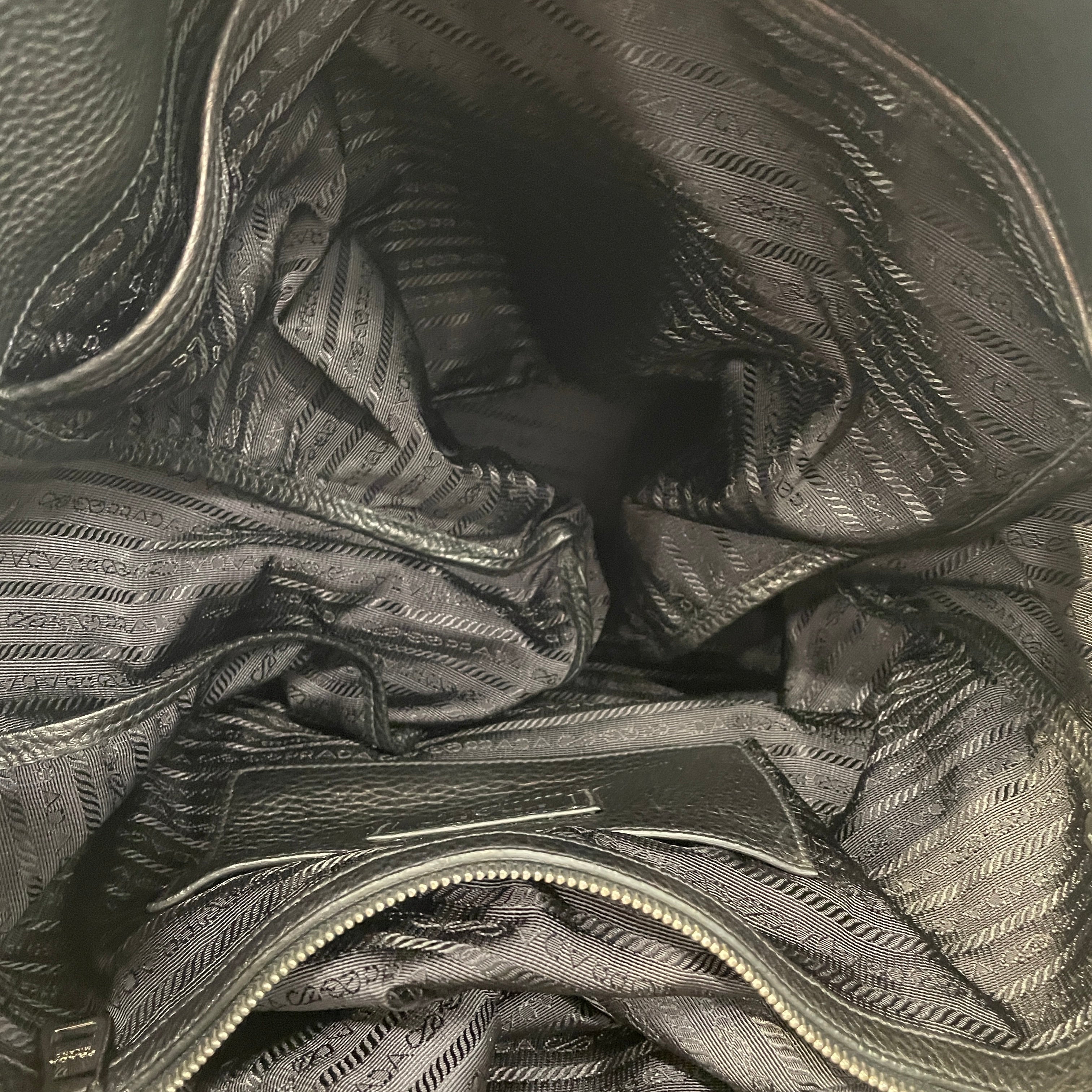 PRADA/Tote Bag/Leather/BLK/Vitello Daino pebbled leather view 4