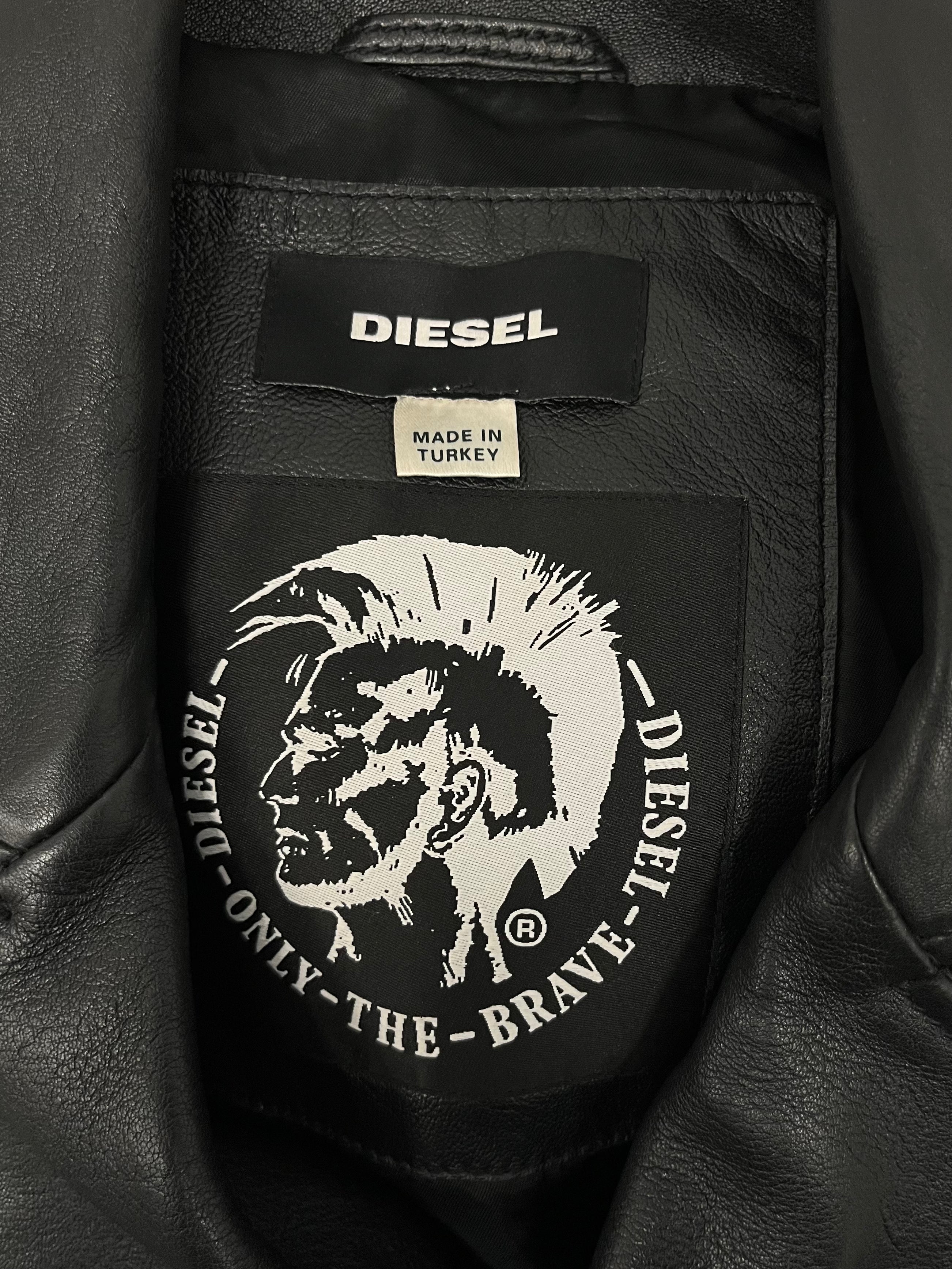 DIESEL/Leather Jkt/XL/Leather/BLK/PADDED JACKET W ZIPPERS view 3