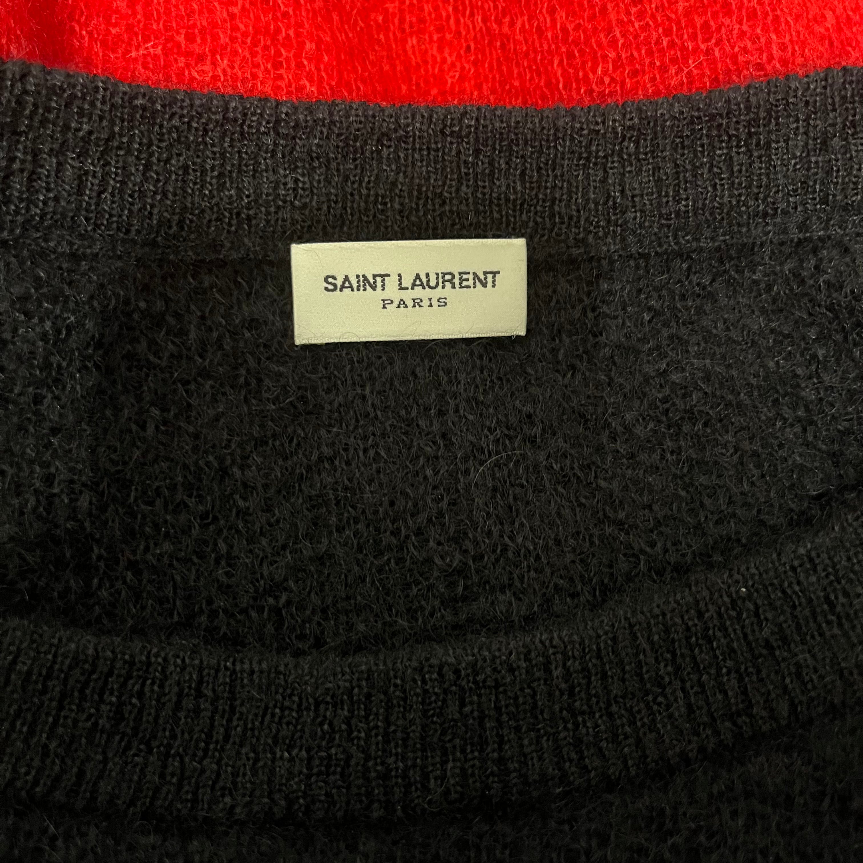 YVES SAINT LAURENT/Sweater/S/Stripe/Mohair/RED/fw13 mohair view 3