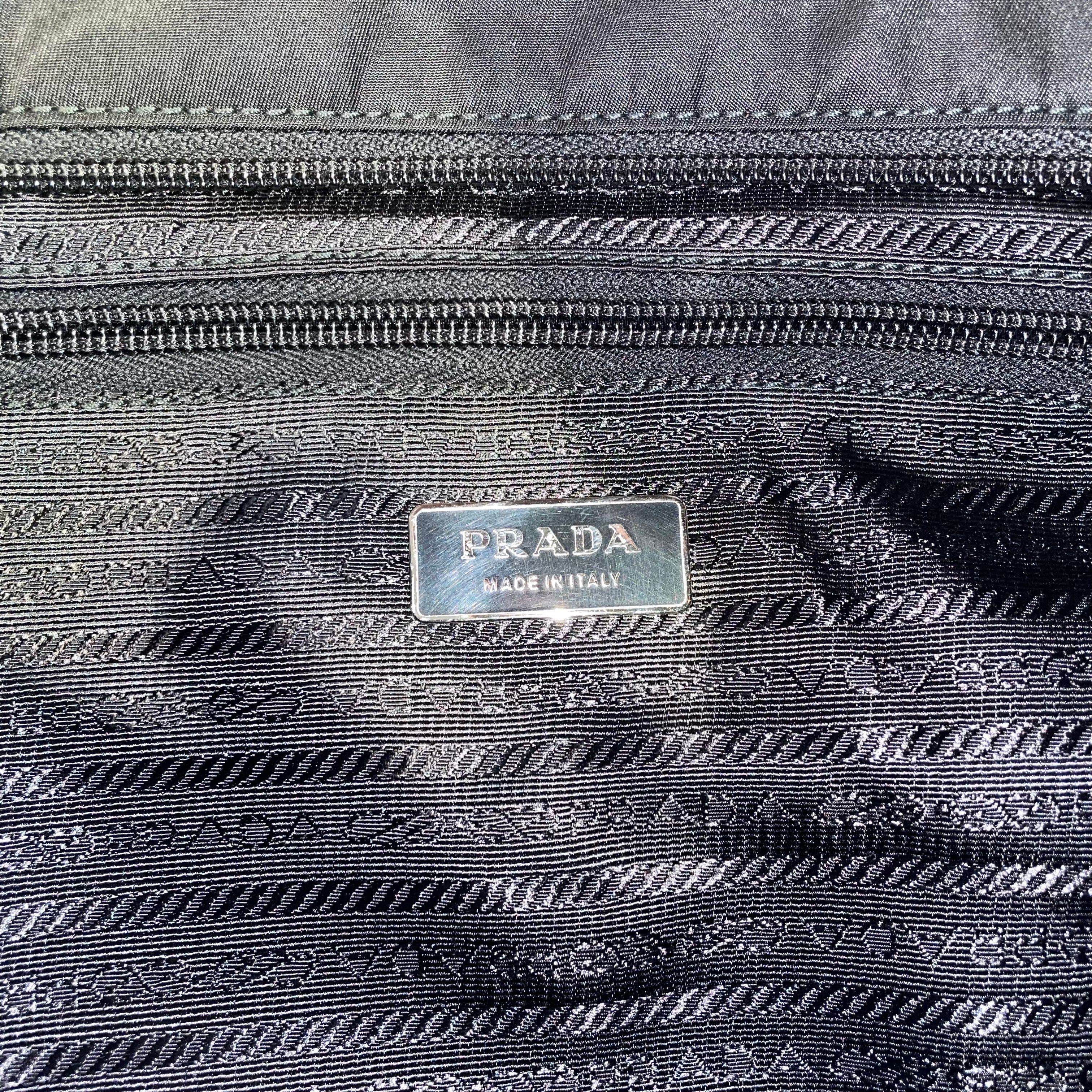 PRADA/Tote Bag/Nylon/BLK/tessuto tote, front pocket view 4