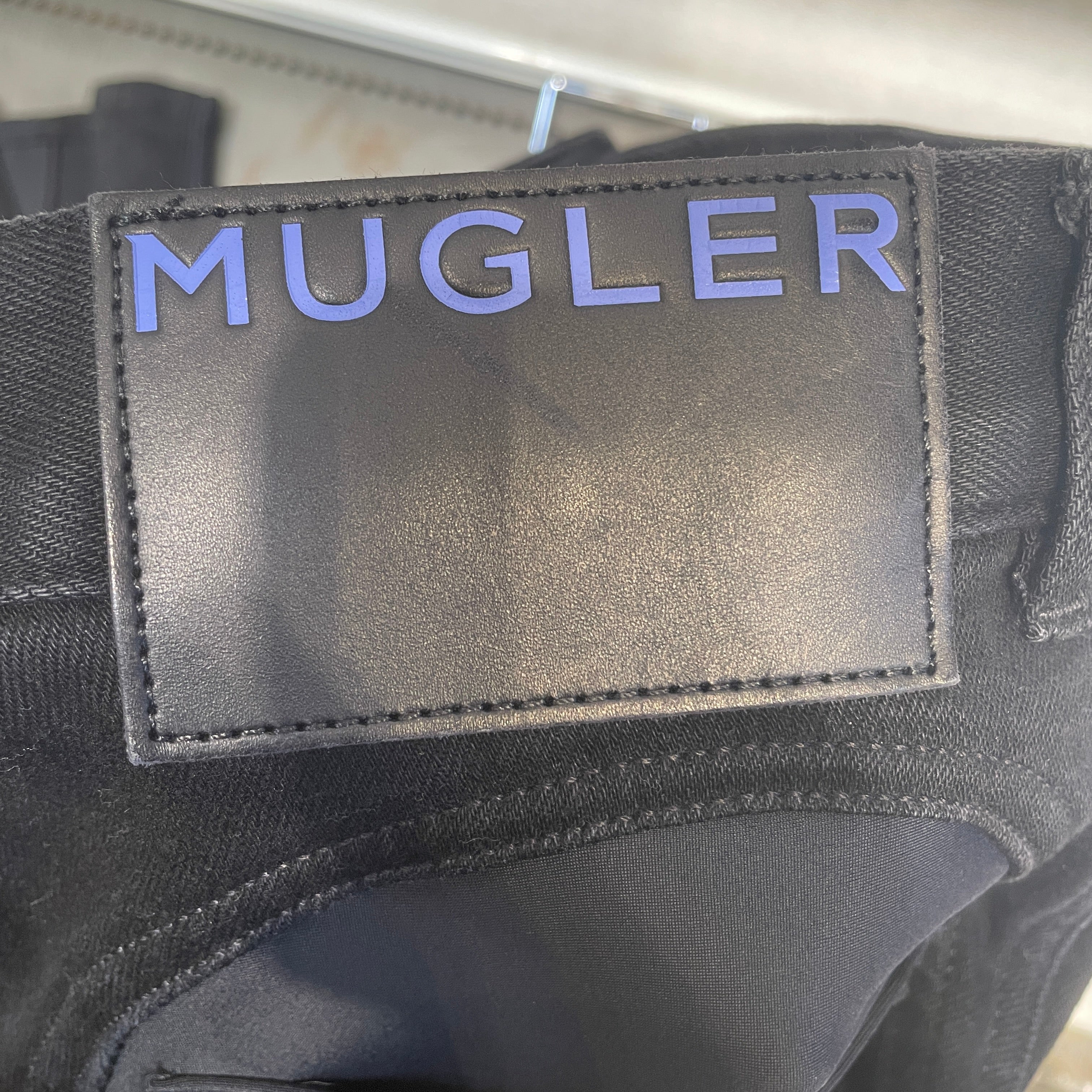 MUGLER/Skinny Pants/38/Denim/BLK/paneled skinny jeans view 3